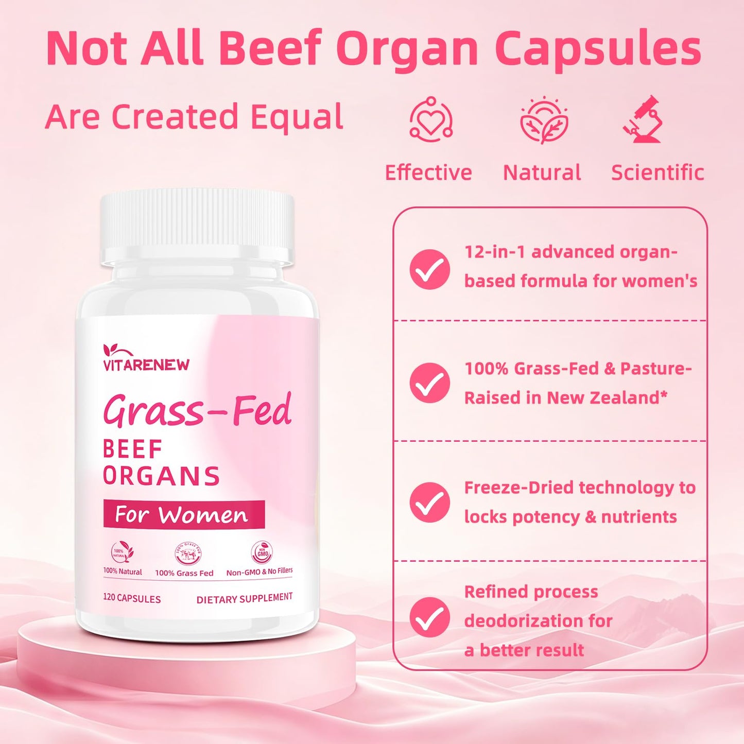 VITARENEW Beef Organ Supplement for Women Capsules 120