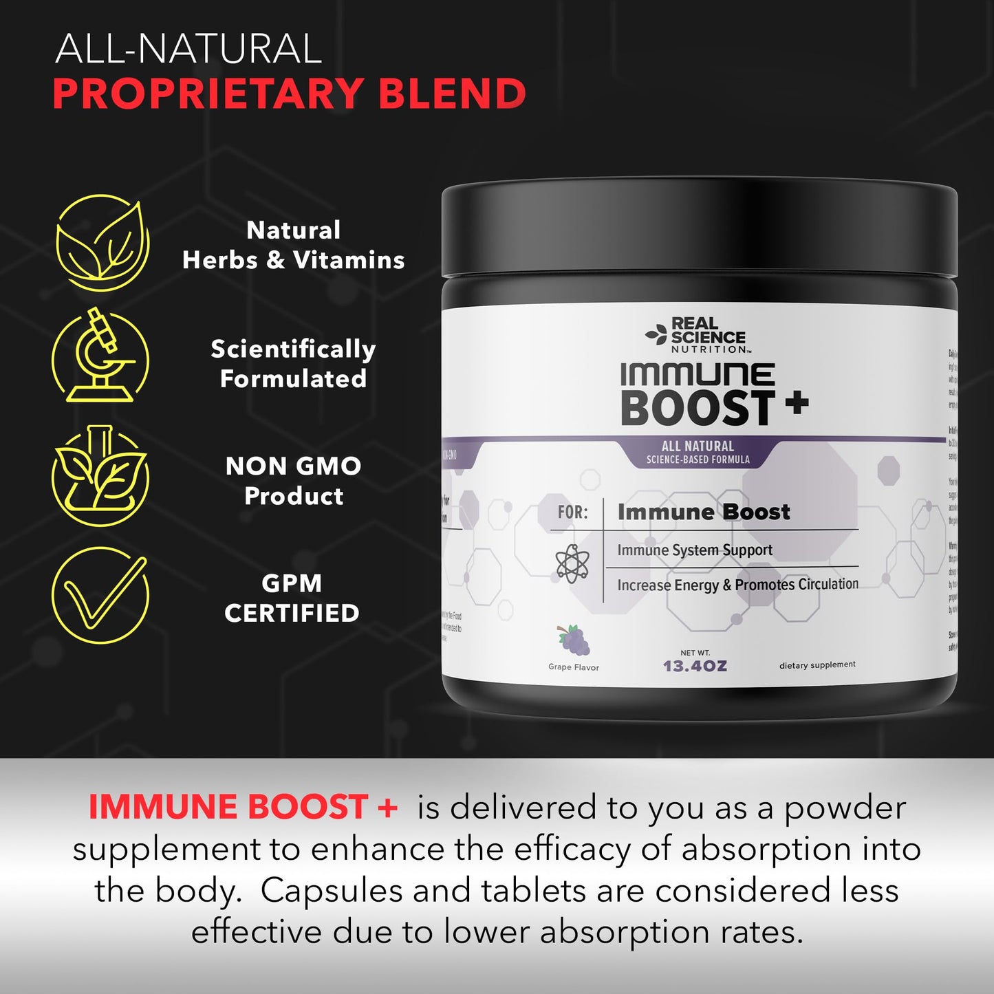 Real Science Nutrition Immune Boost Plus Powder 1 Count