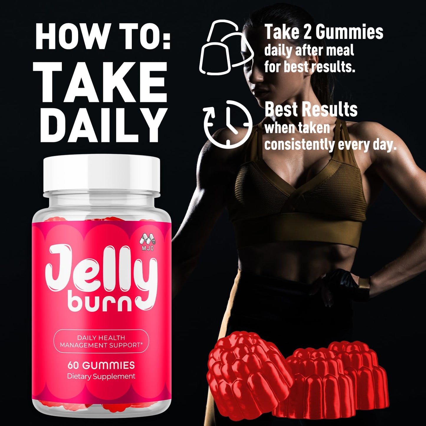 MJO Jelly Burn Gummies Gummy, 180 Gummies