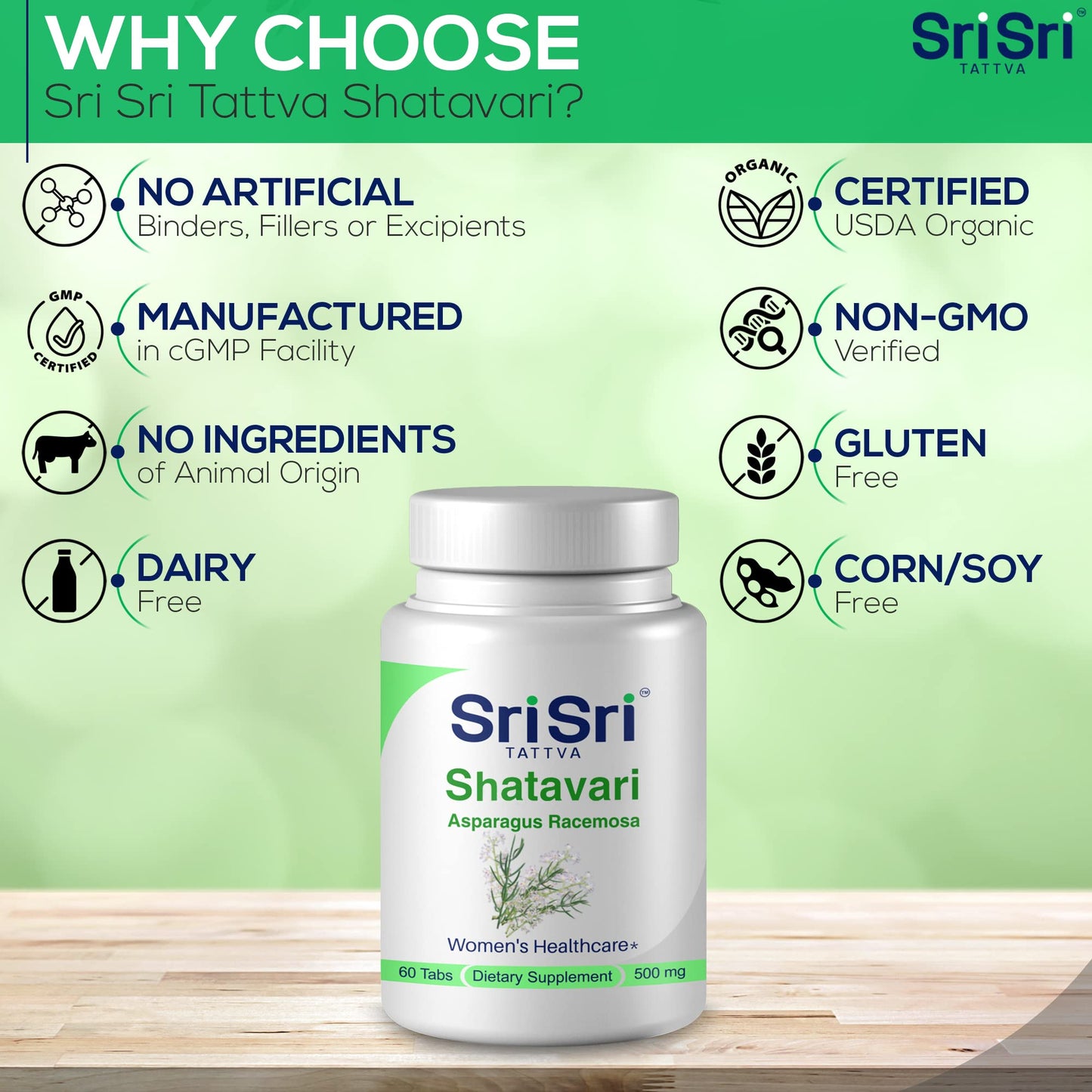 SRI SRI TATTVA Shatavari Tablets, 60 Tablets