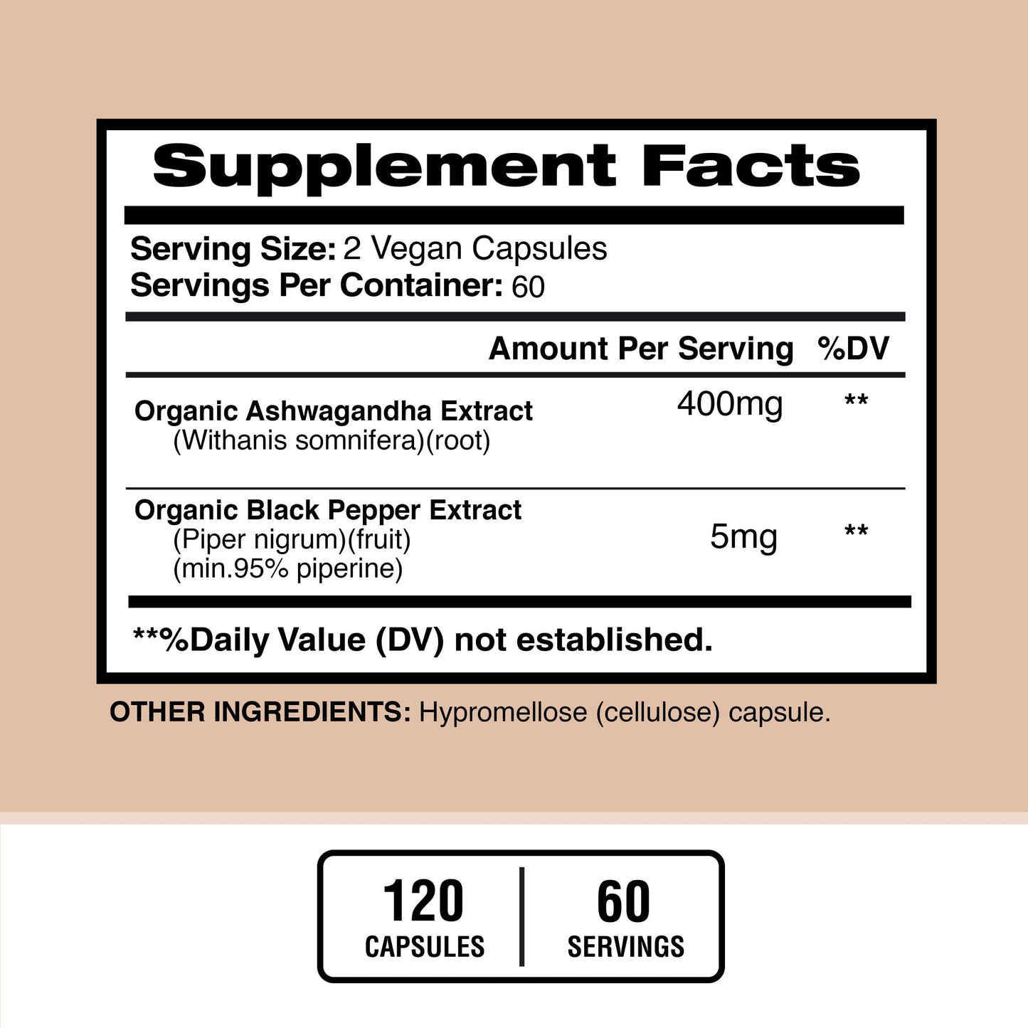 American Standard Supplements Ashwagandha 6000mg Capsules, 90 Count
