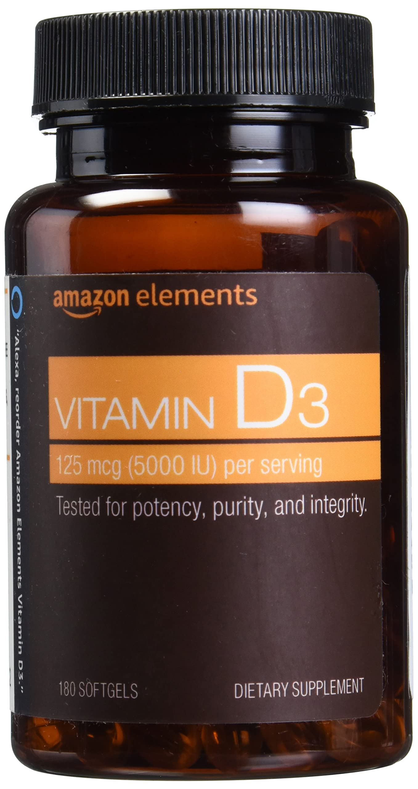 Amazon Elements Vitamin D3 Softgels 180 Count
