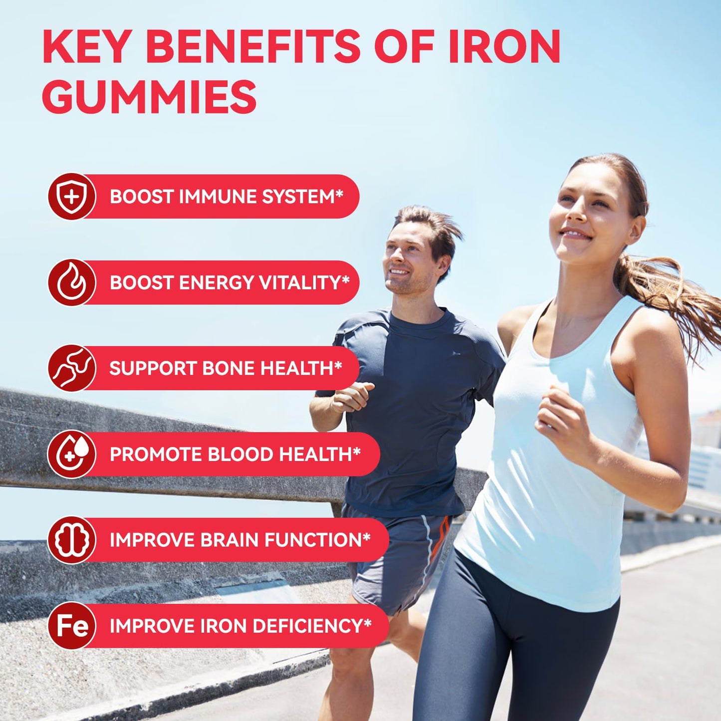 Agumoon Iron Supplement Gummies 60 Gummies