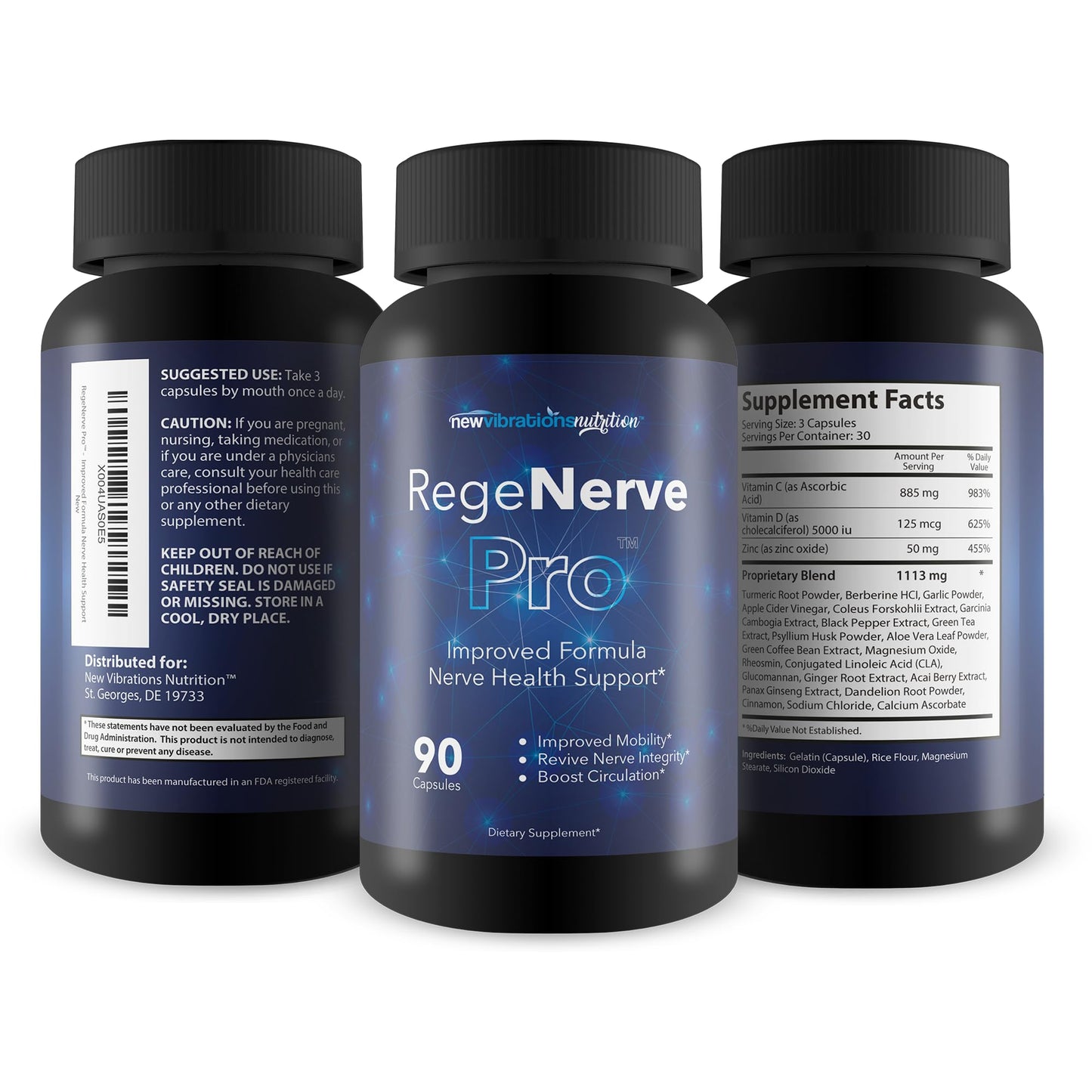 New Vibrations Nutrition RegeNerve Pro Capsule 90 Count