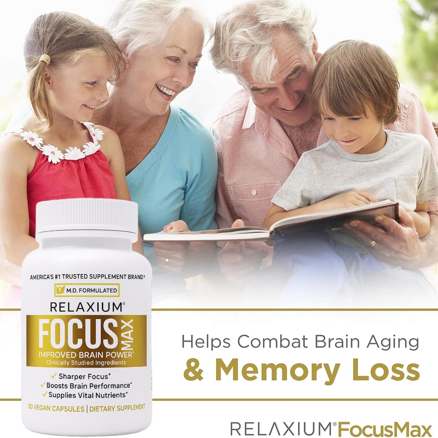 Relaxium FocusMax Brain & Focus Health Supplement 90 Capsules