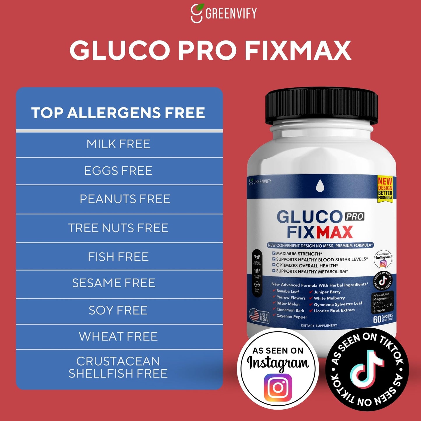 GREENVIFY Gluco Pro Fix Max 300 Capsules