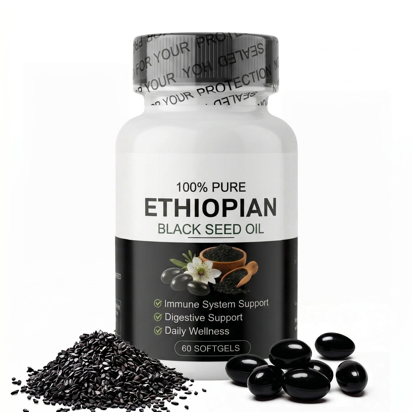 WOXMA Ethiopian Black Seed Oil, 60 Capsules