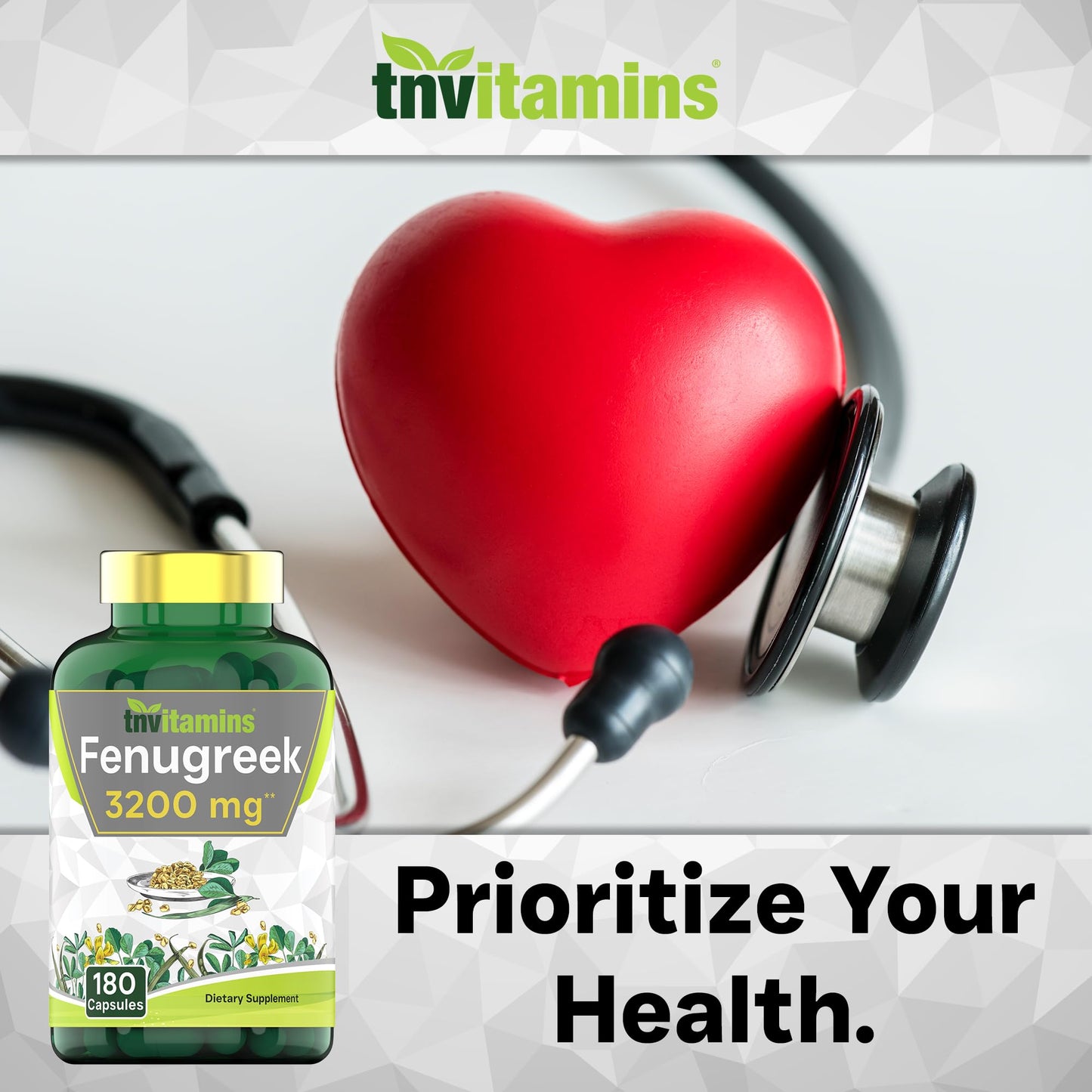 tnvitamins Fenugreek 3200 mg Capsule, 180 Count
