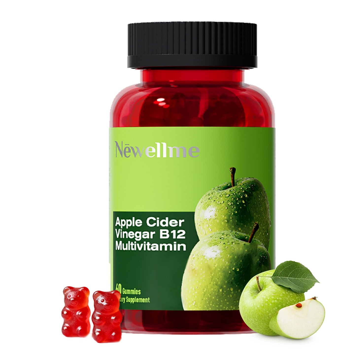 NEWELLME ACV Gummies with the Mother & B12, 60 Count