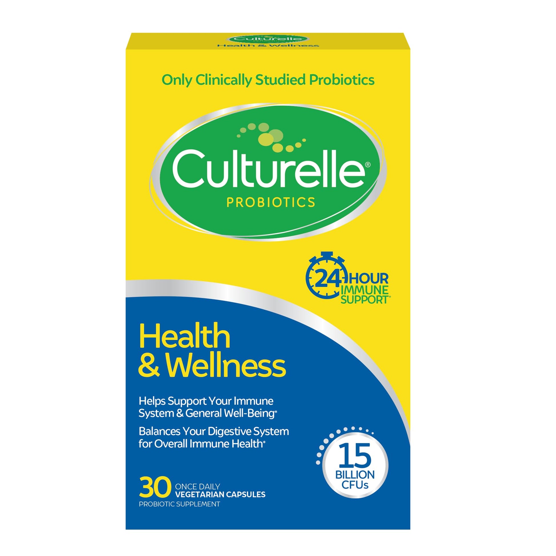 Culturelle Health & Wellness Daily Probiotic Supplement Capsules, 30 Count