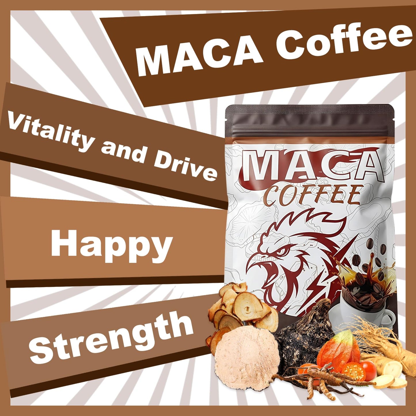 Dr. HR Maca Coffee Energy Boost Powder, 6.35 oz