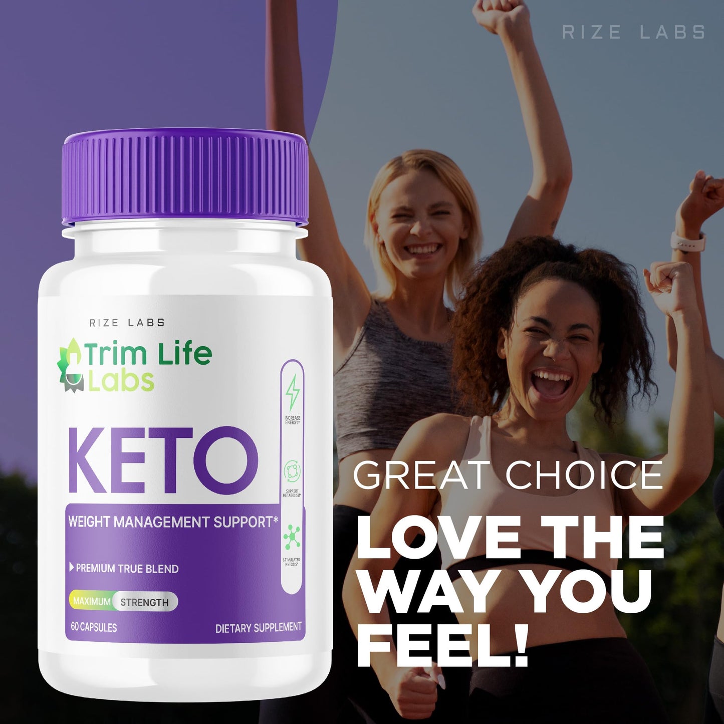 Rize Labs Trim Life Labs Keto Capsules Weight Loss Pills Maximum Strength Formula Keto+ACV Supplement, 300 Capsules
