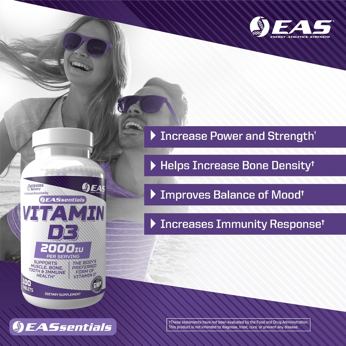 EAS Vitamin D3 2000 IU Tablet, 100 Tablets