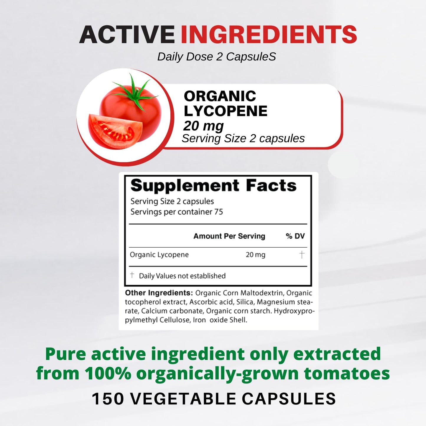 Licofarma Organic Lycopene Capsule Pack, 150 Capsules