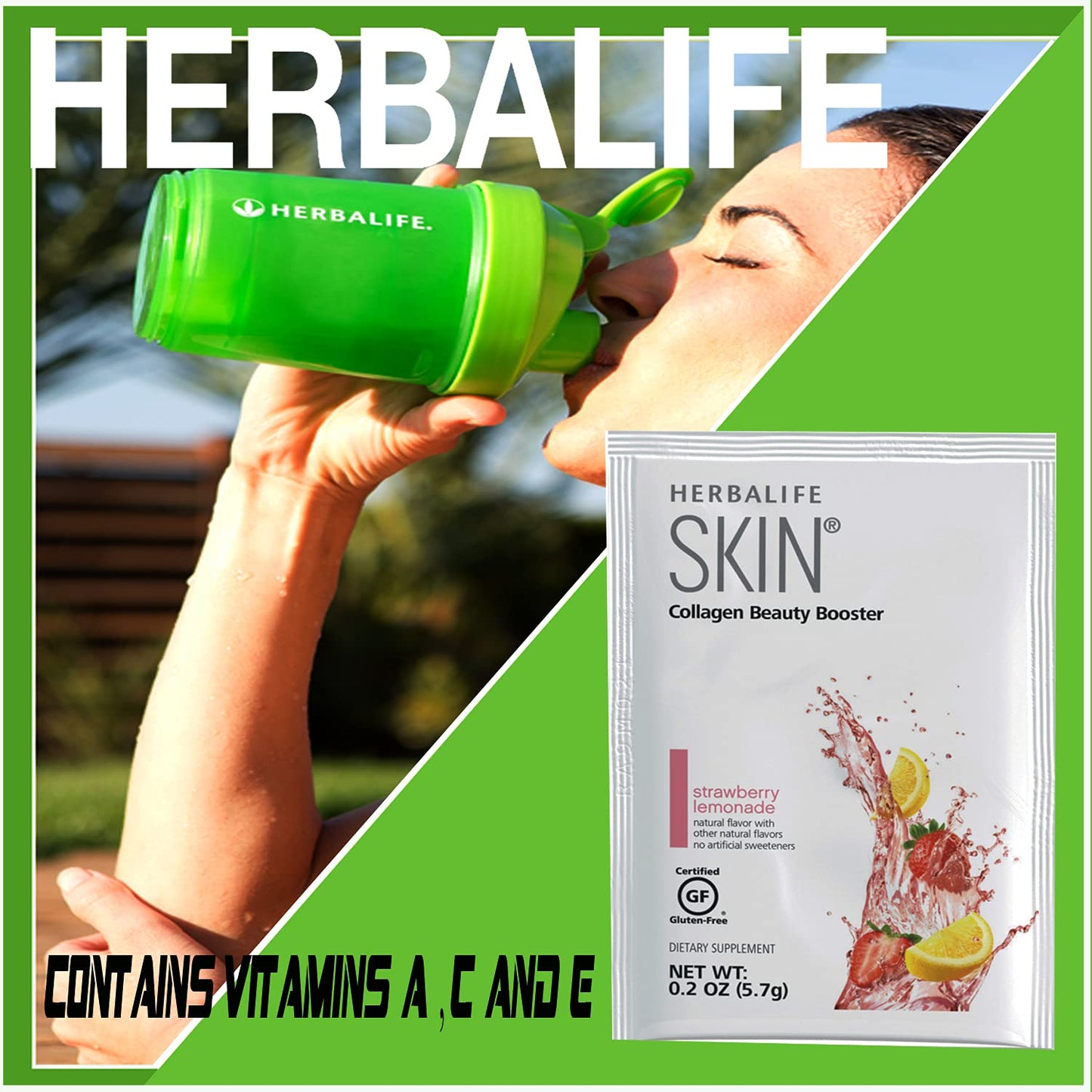 Herbalife Skin Strawberry Lemonade Collagen Beauty Booster Powder 6-Count
