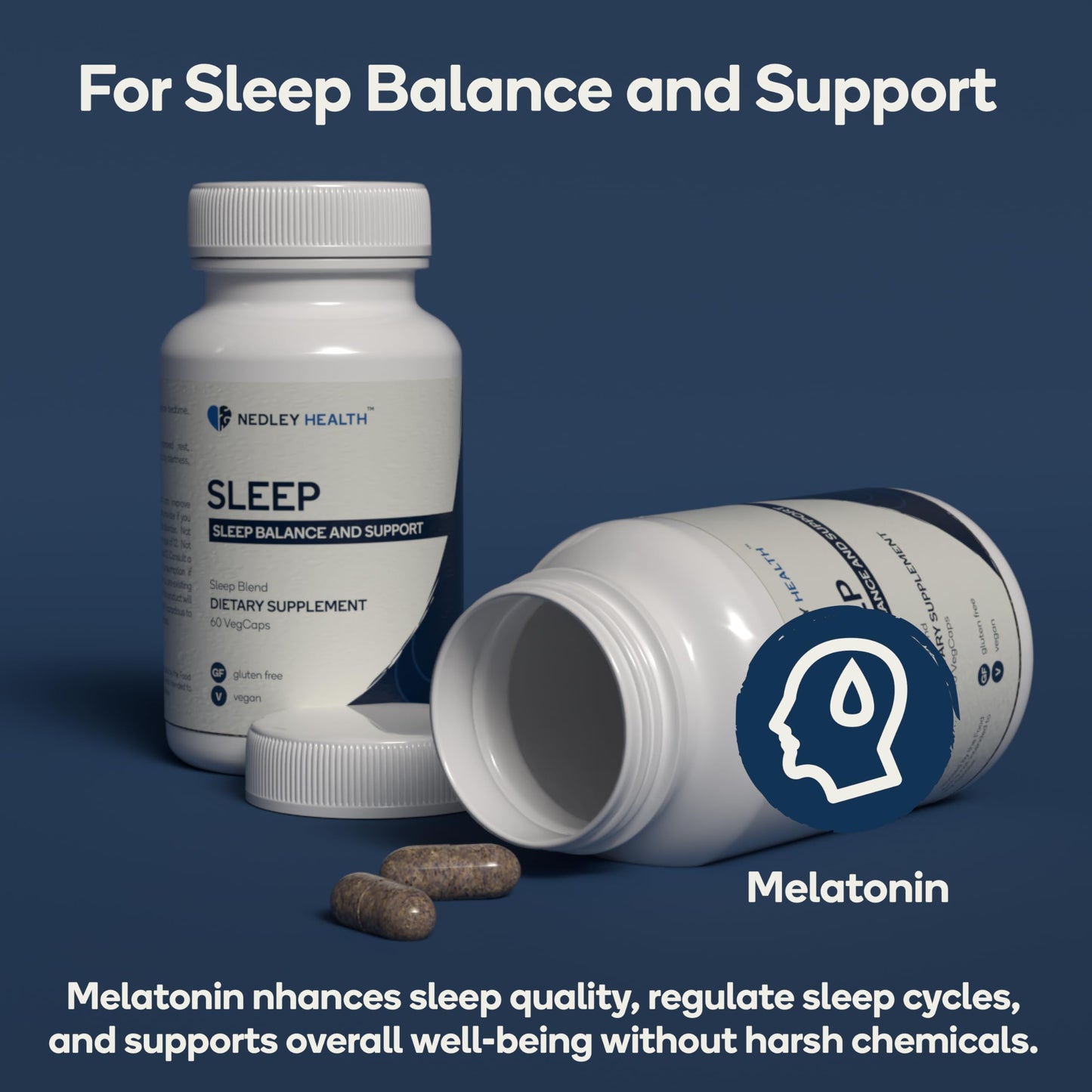 Nedley Health Sleep Natural Sleep Aid Supplement Capsule, 60