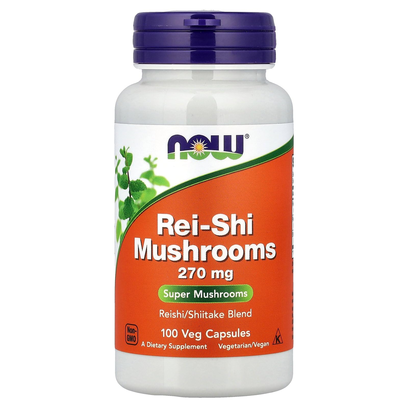 NOW Foods Reishi Mushrooms 270mg Capsules, 1 Count