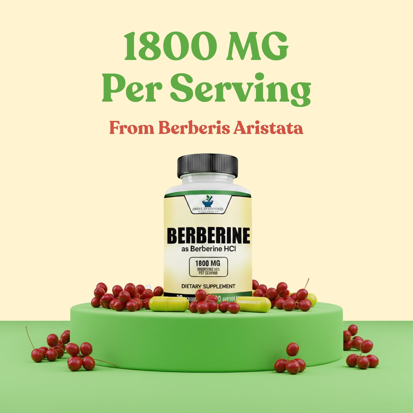 American Standard Supplements Berberine Capsules 1800mg, 90 Count
