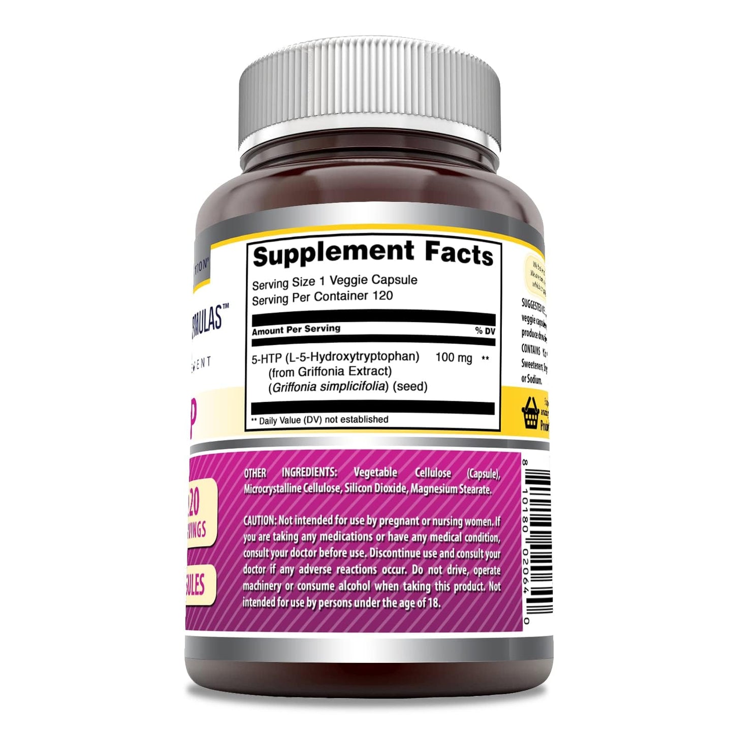 Amazing Nutrition 5-HTP (Hydroxytryptophan) Supplement Capsules, 240 Count