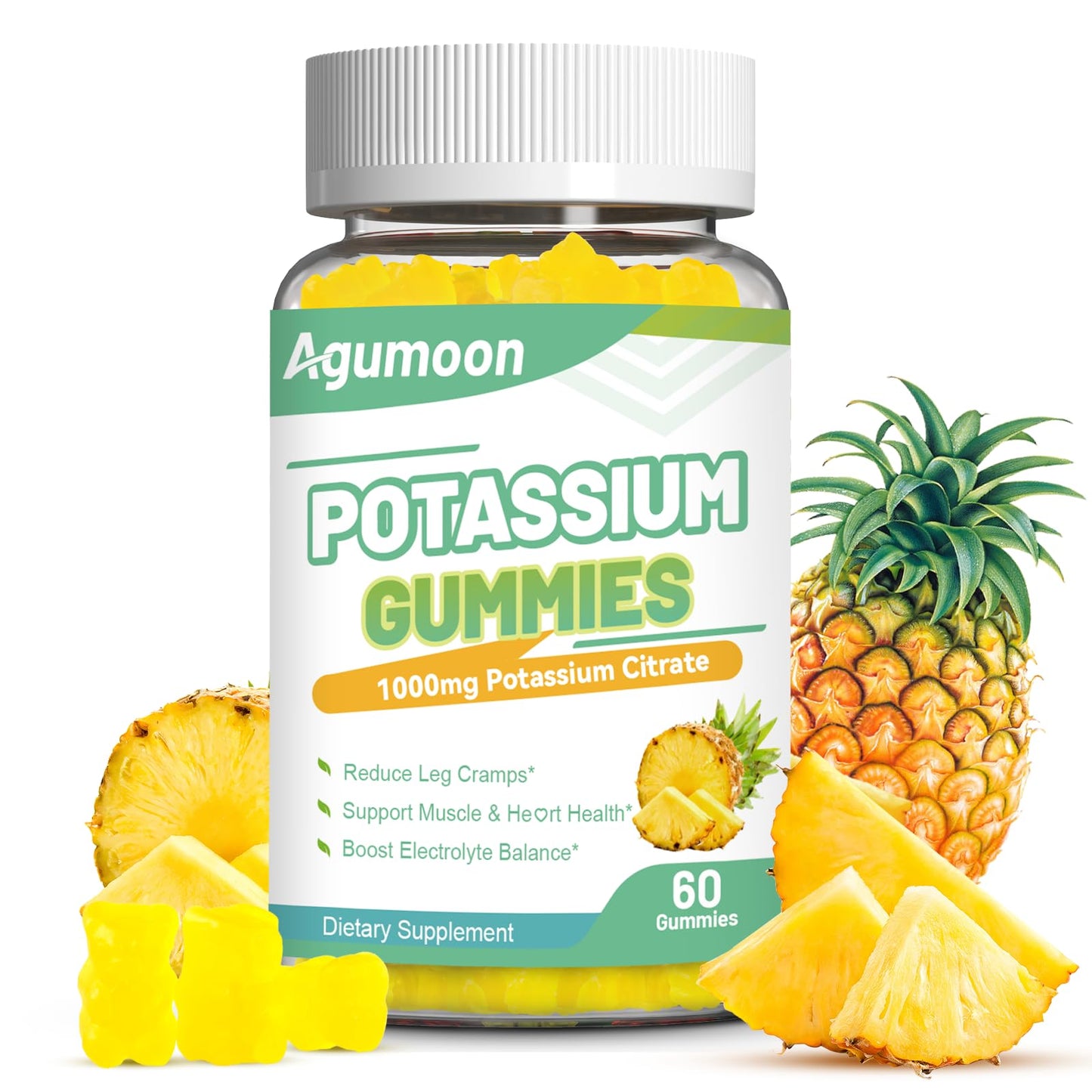 Agumoon Potassium Citrate Gummies 1000mg, 60 Count