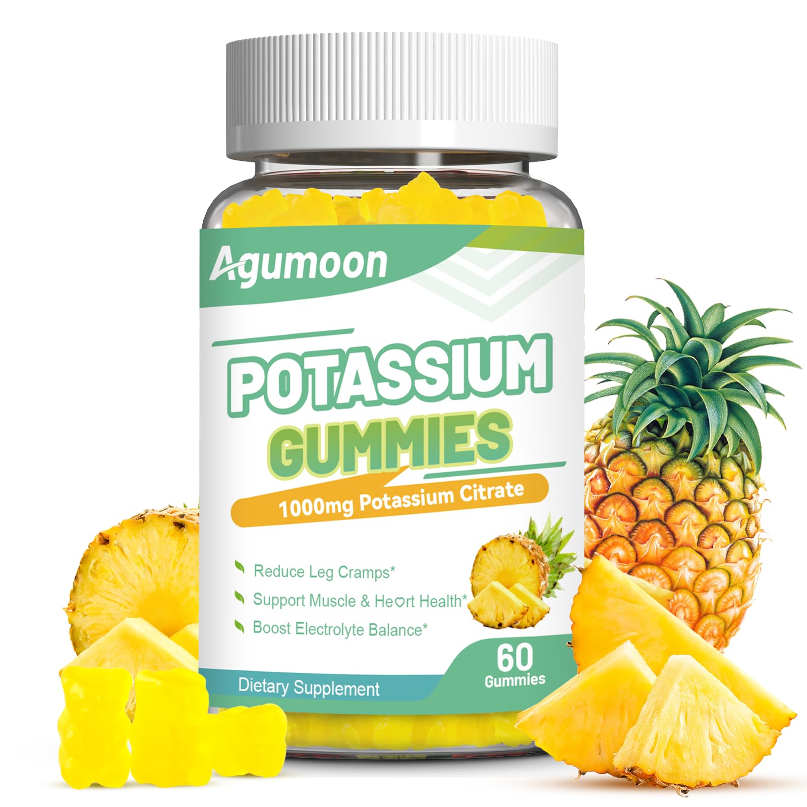 Agumoon Potassium Citrate Gummies 1000mg, 60 Count