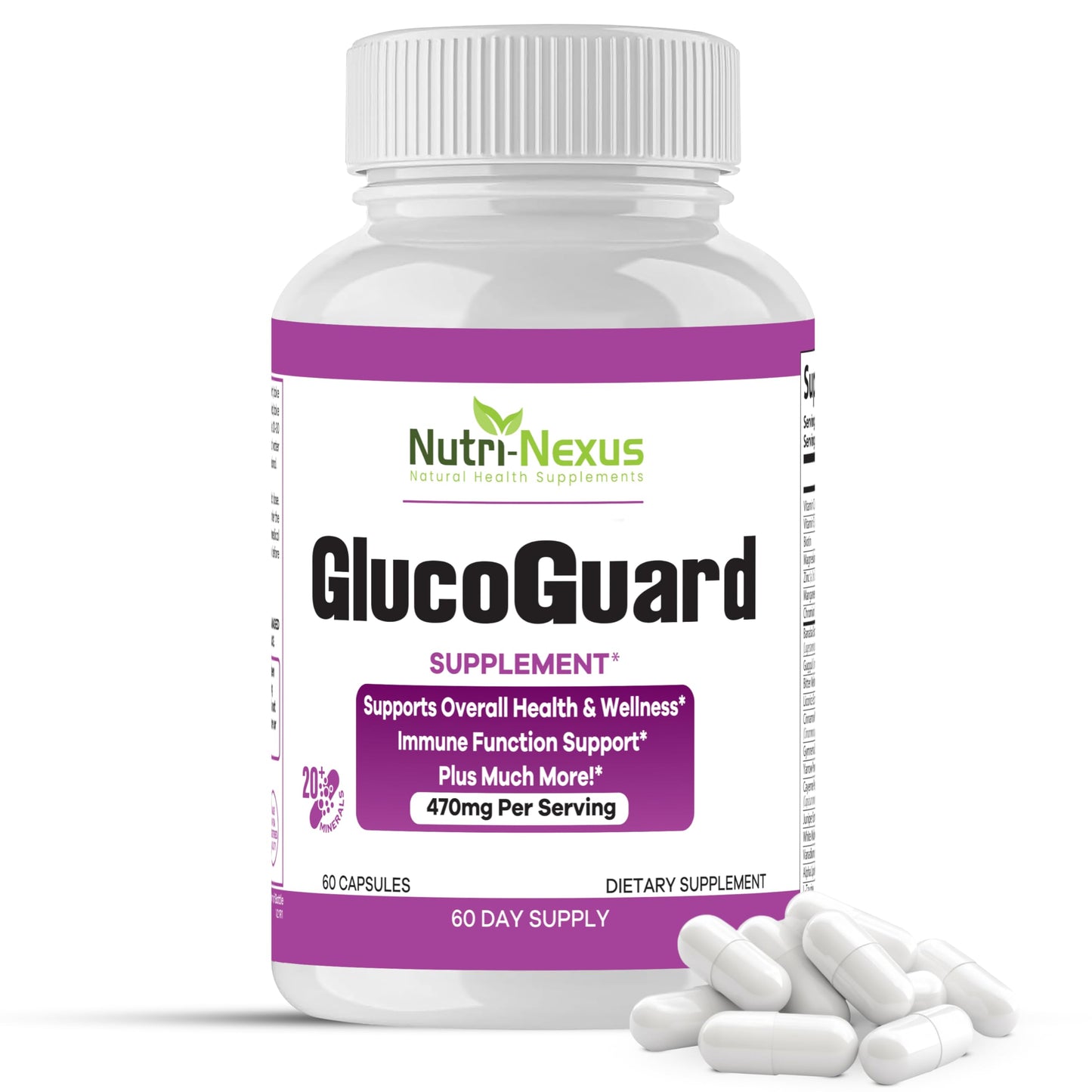 NUTRI-NEXUS GlucoGuard Immune Support & Wellness Supplement, 60 Capsules