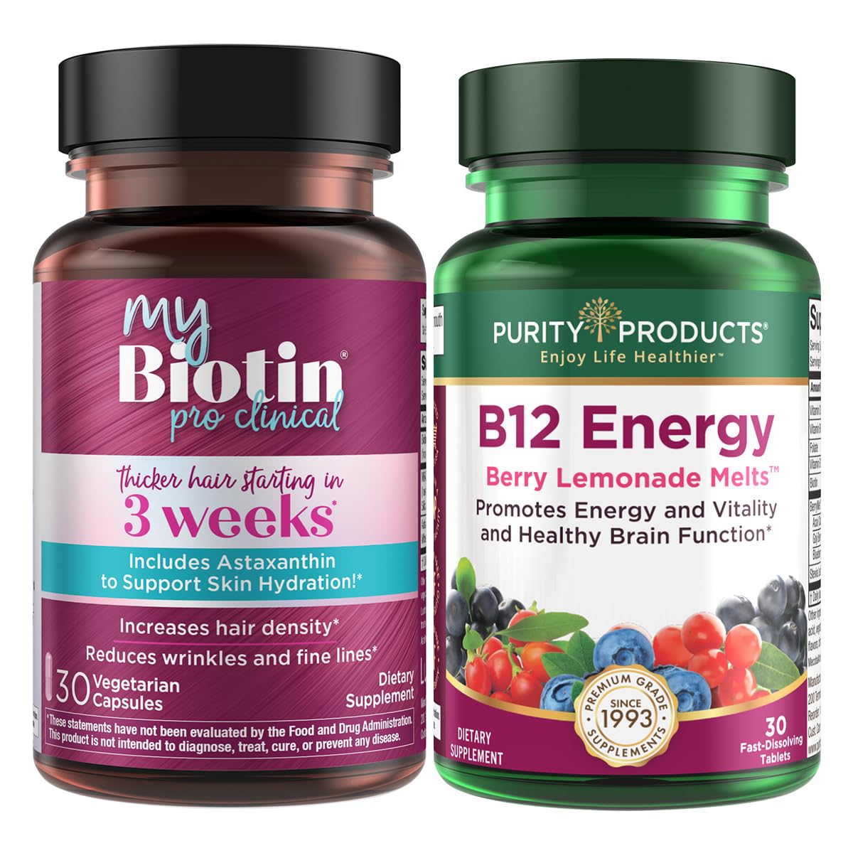 Purity Products MyBiotin ProClinical + B-12 Energy Melt 2 Capsules