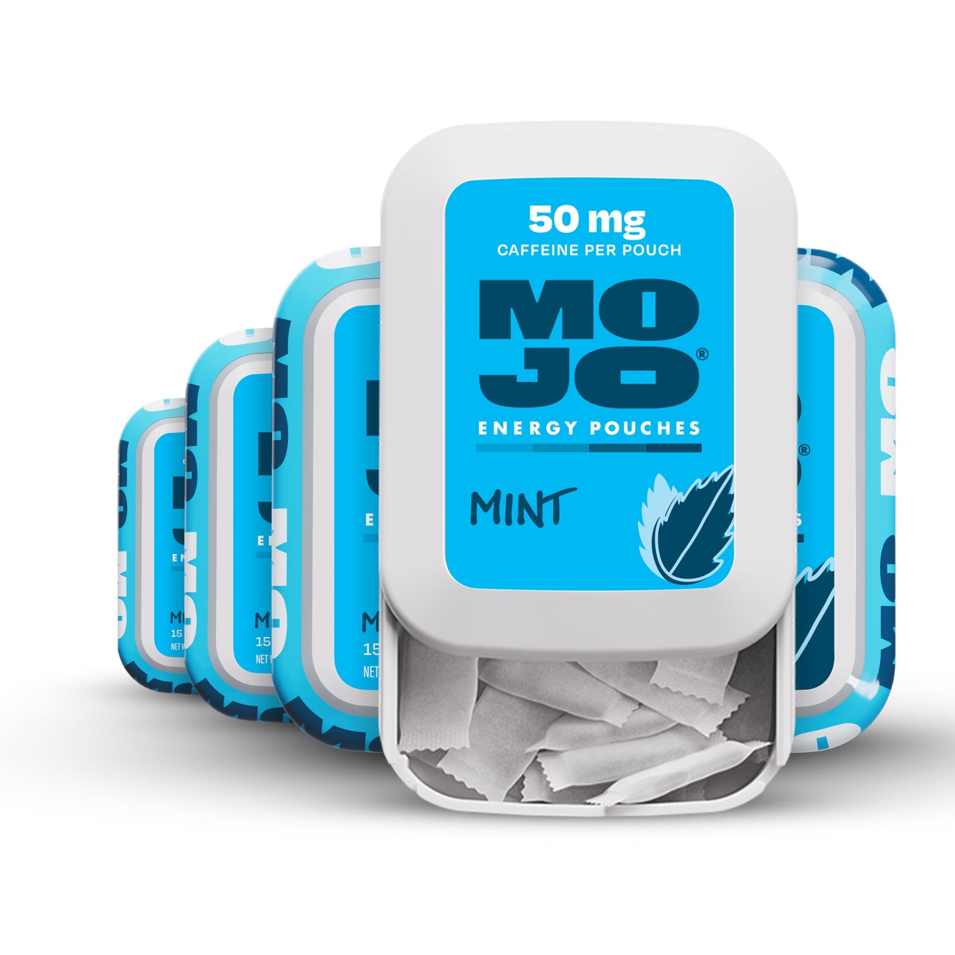 MOJO Energy Pouches Mint Flavor, 50 mg Caffeine per Pouch, 75 Pouches