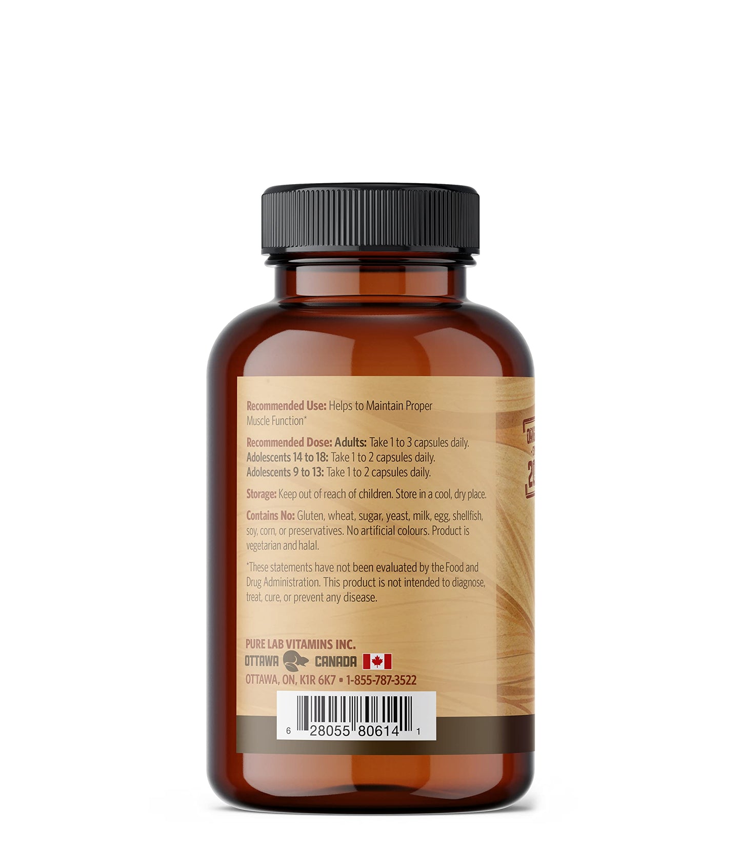 Pure Lab Vitamins Magnesium Glycinate 165mg 300 Capsules