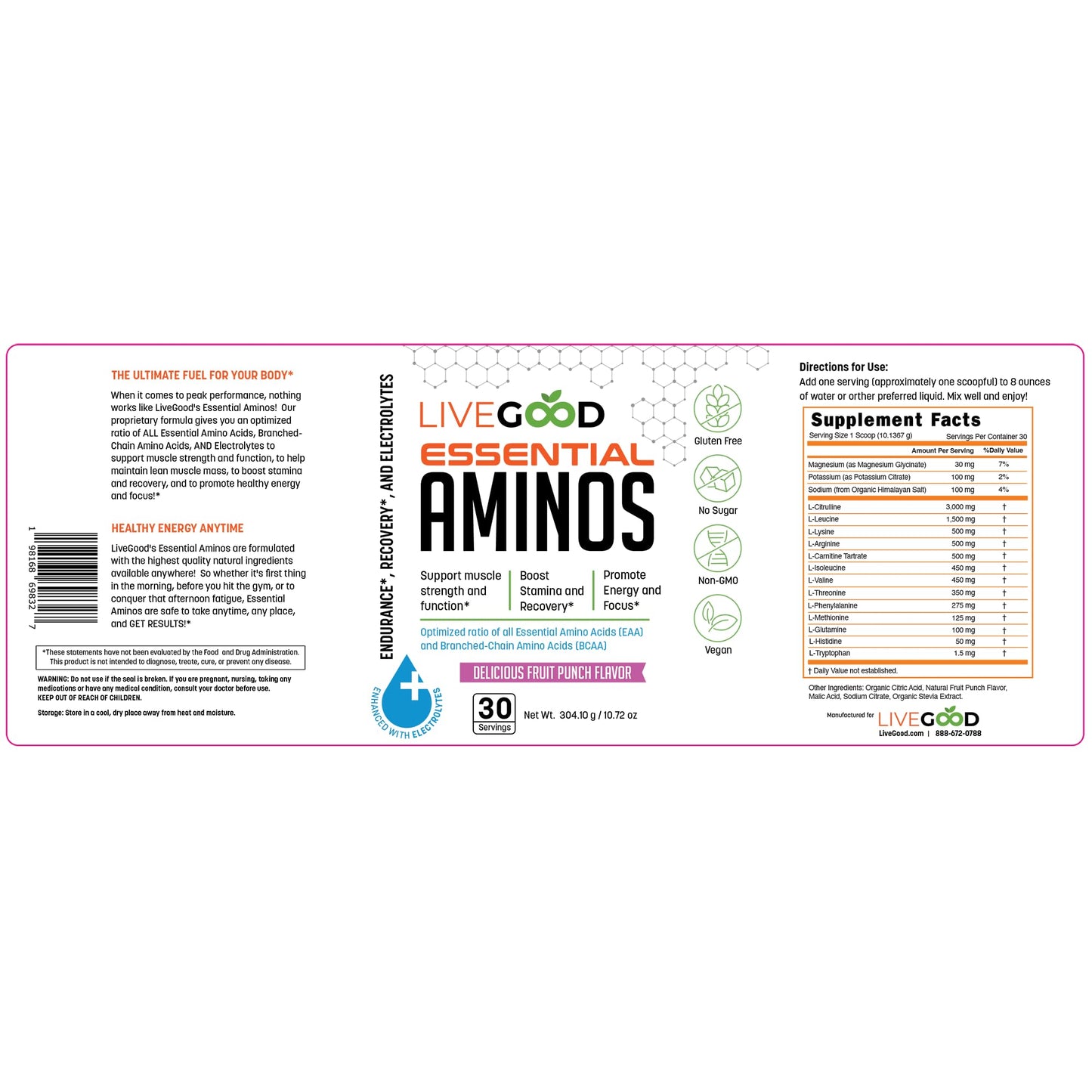 LIVEGOOD Essential Aminos Capsule 1 Count