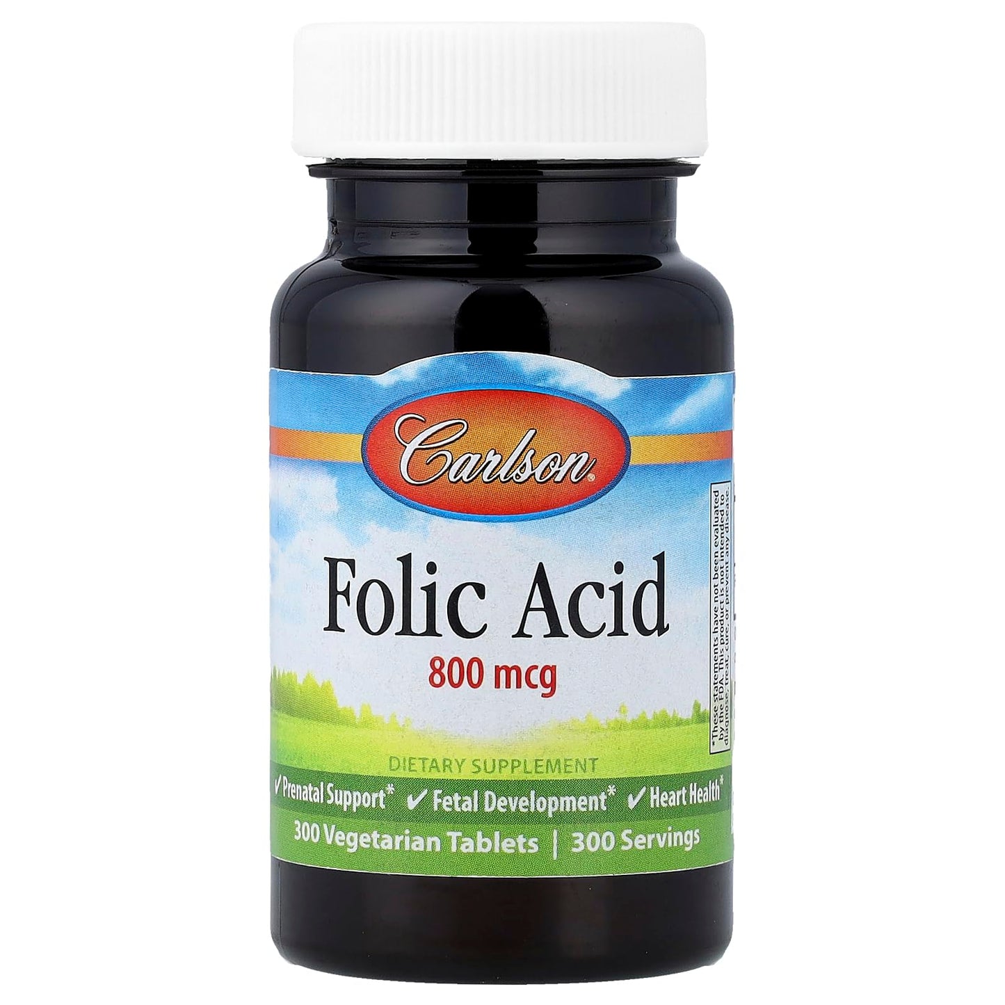 Carlson Folic Acid Vegetarian Tablet 30 Count