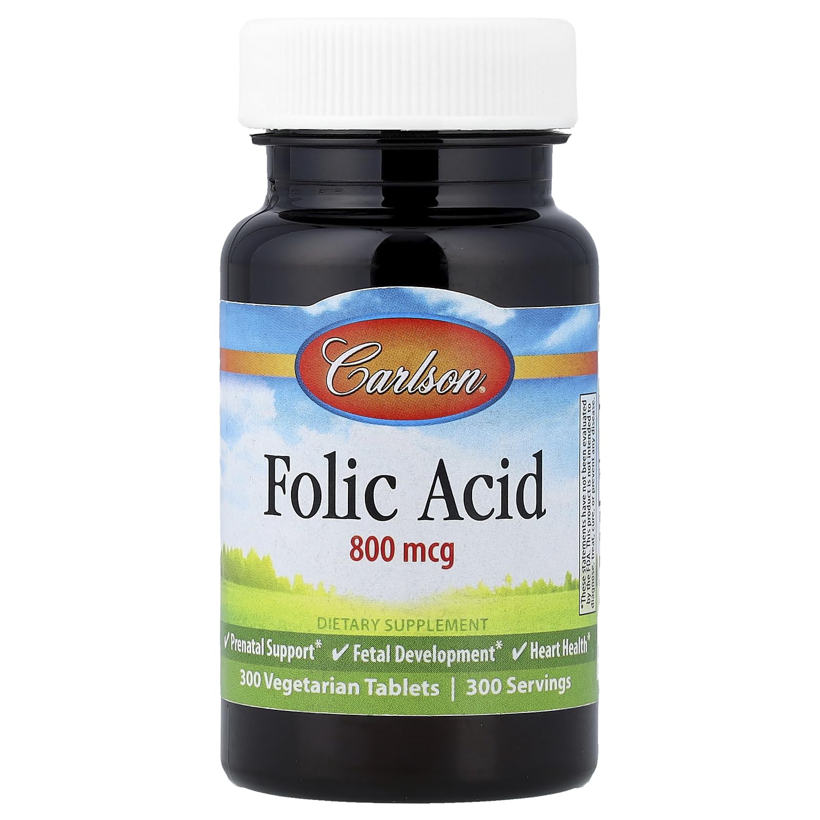 Carlson Folic Acid Vegetarian Tablet 30 Count