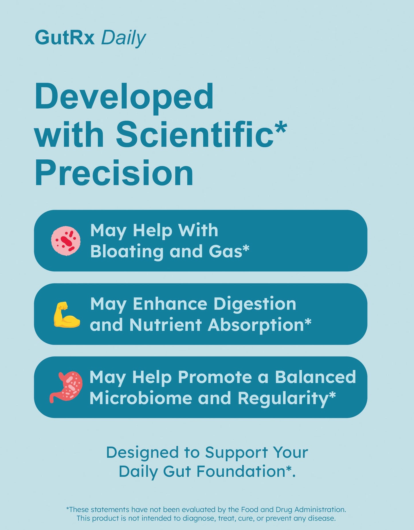 GutRx Daily Probiotics for Women & Men with Bifidobacterium Longum & Prebiotics for Gut Health, Gluten Free Probiotics for Digestive Health – 61 Billion CFU, 30 Capsules