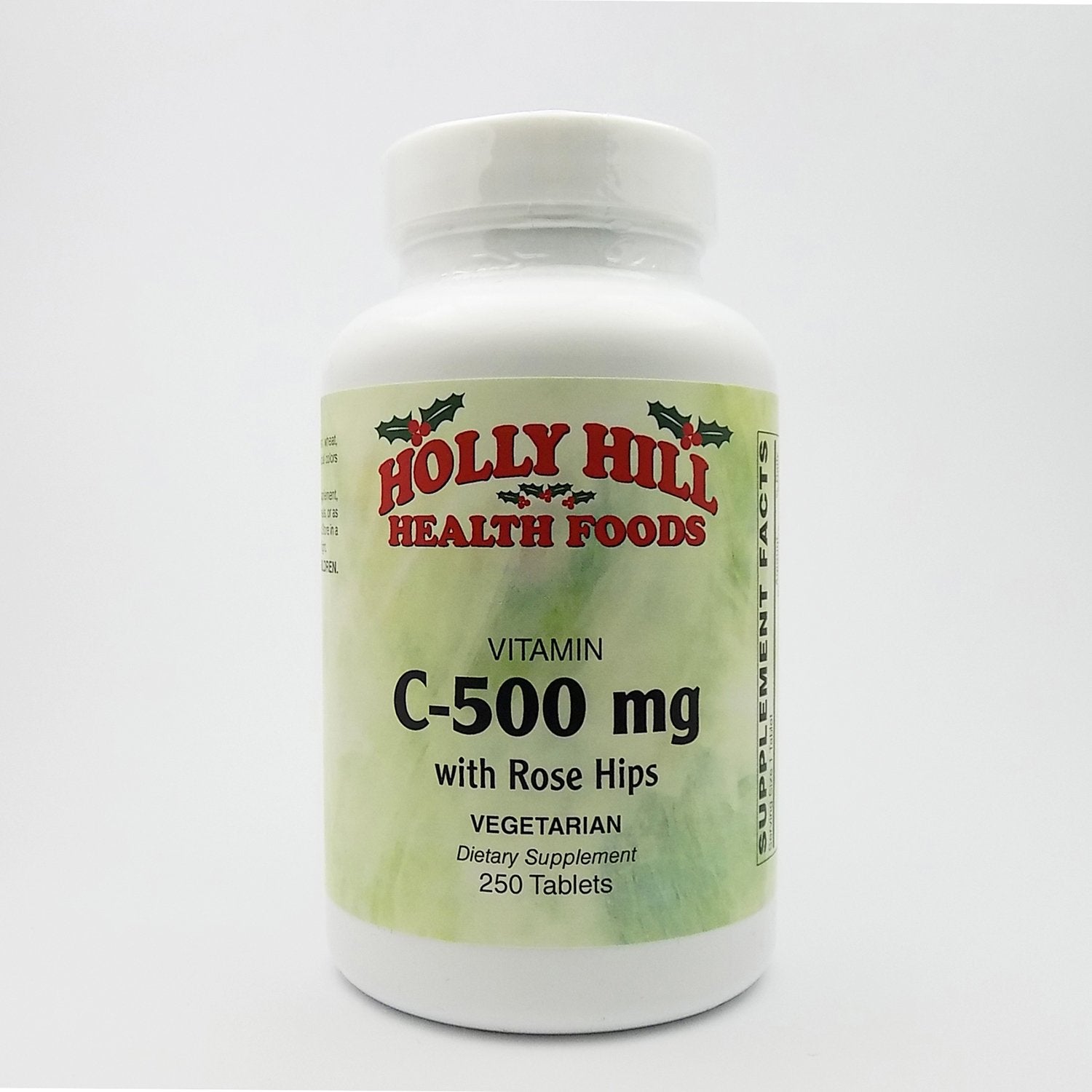 Holly Hill Health Foods Vitamin C 500 mg with Rose Hips, 250 Vegetarian Tablets