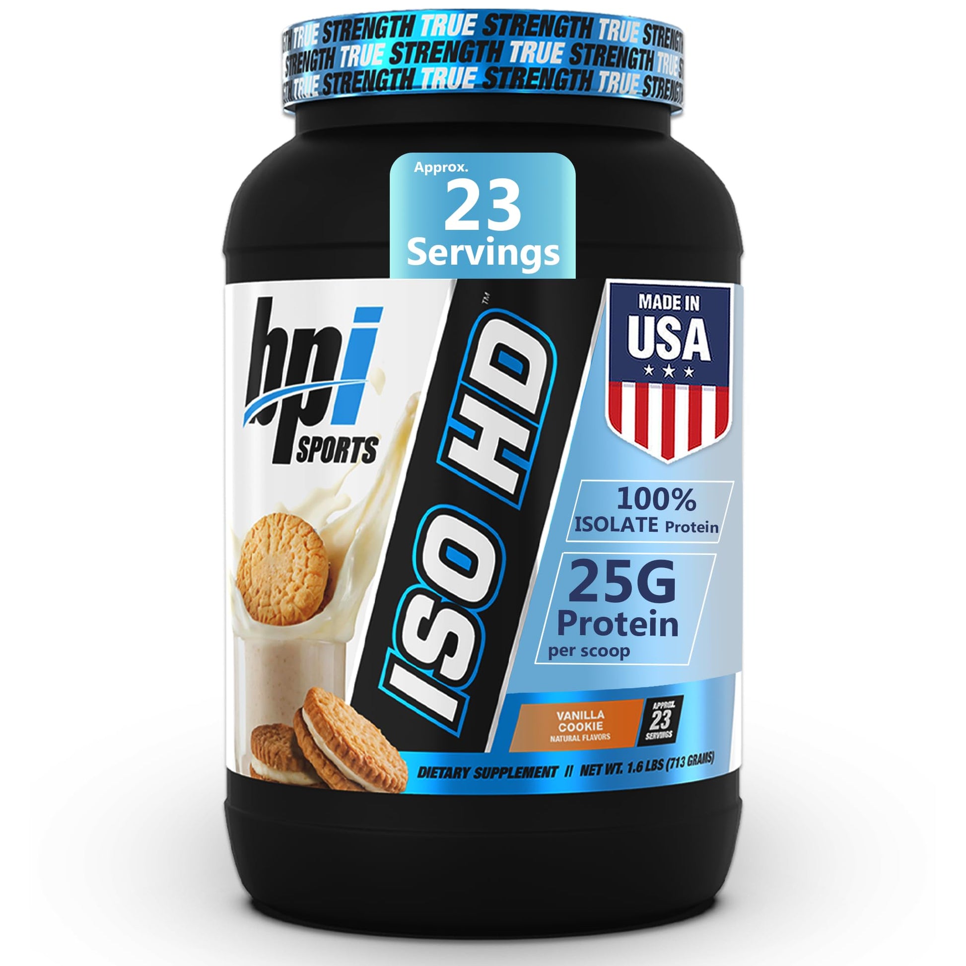 BPI Sports ISO HD Isolate Protein Powder Vanilla Cookie, 1.6 lb, 23 Servings