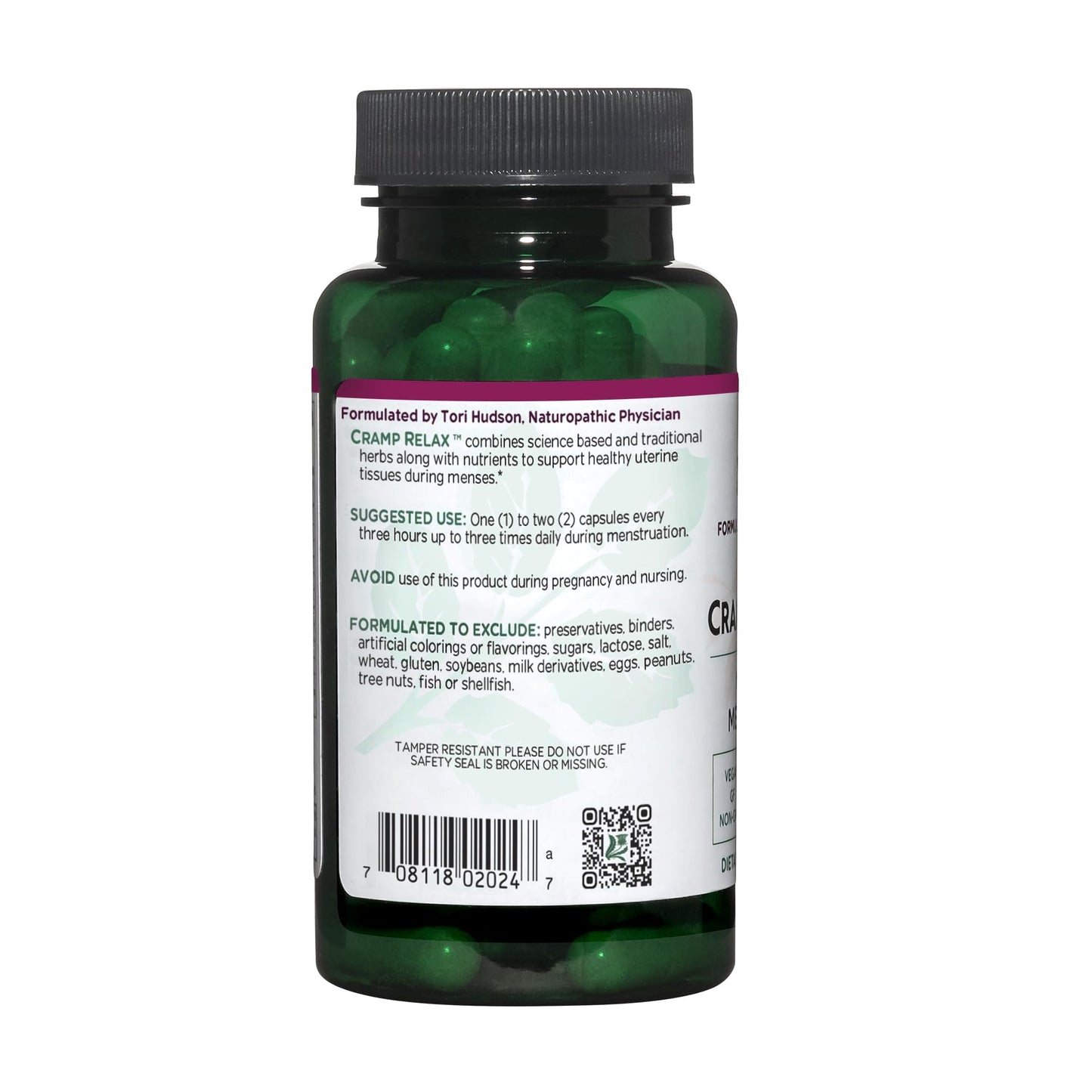 Vitanica Cramp Relax, Menstrual Support Capsule, 60 Count