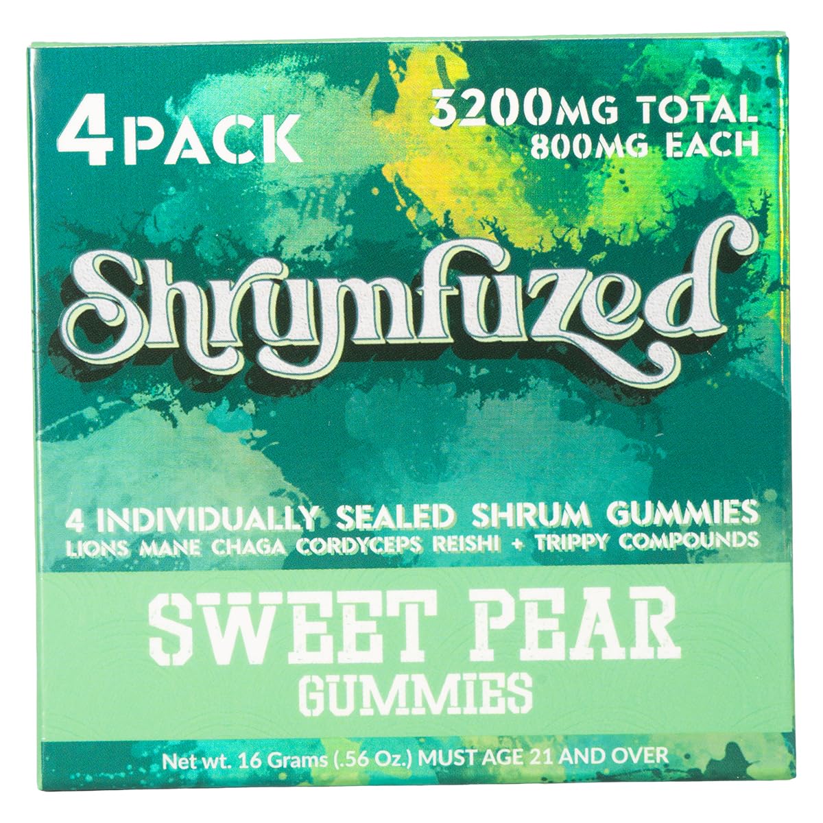 Shrumfuzed Proprietary Nootropic Gummy with Lion's Mane, Reishi, Chaga, and Cordycep Nootropic Mushroom Blend, 10 Gummies