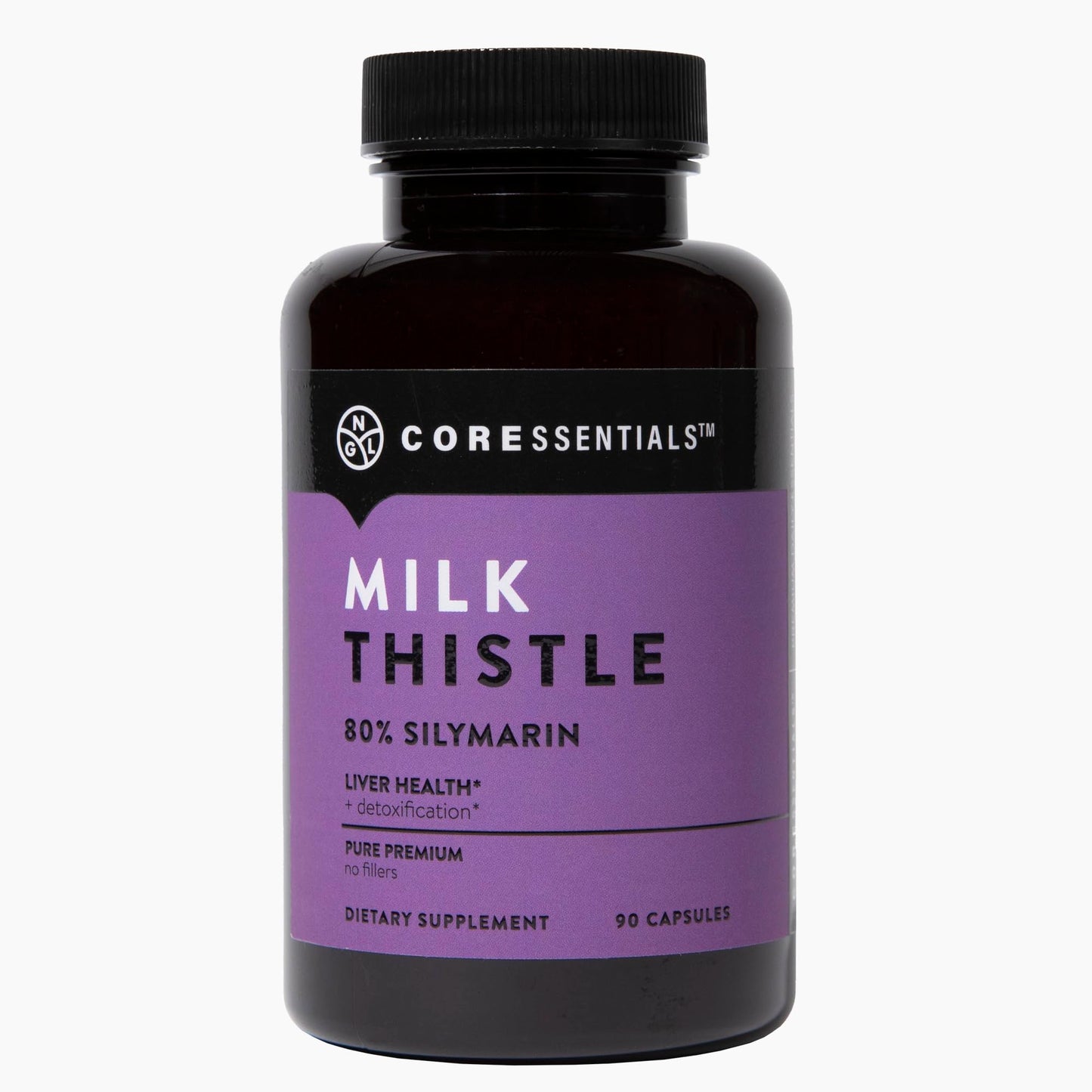 NGL Milk Thistle Extract 1300mg - 80% Silymarin Standardized, Liver Support, Capsules, 90 Count
