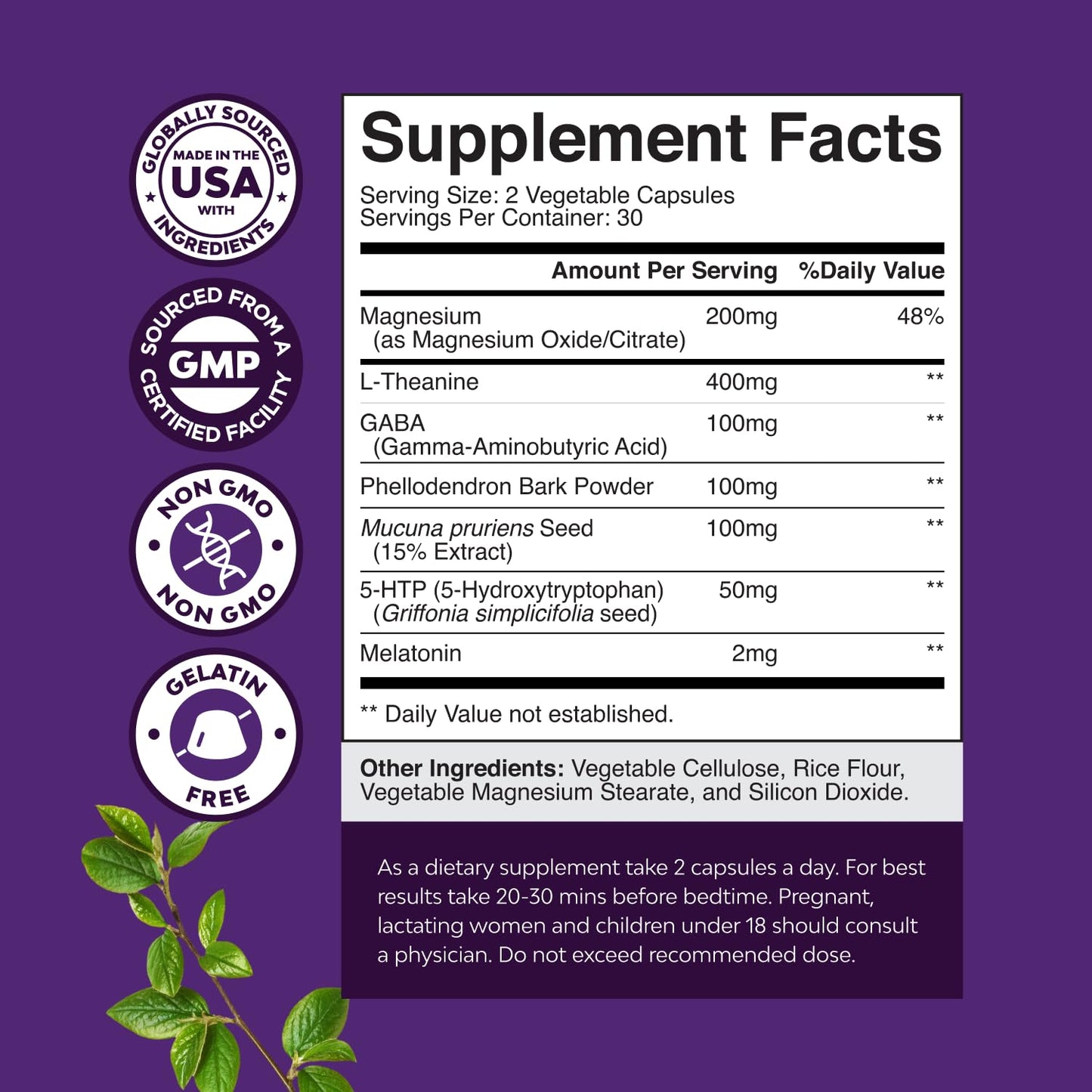 Natures Craft Natural Refreshing Sleep Formula Capsules, 60 Count