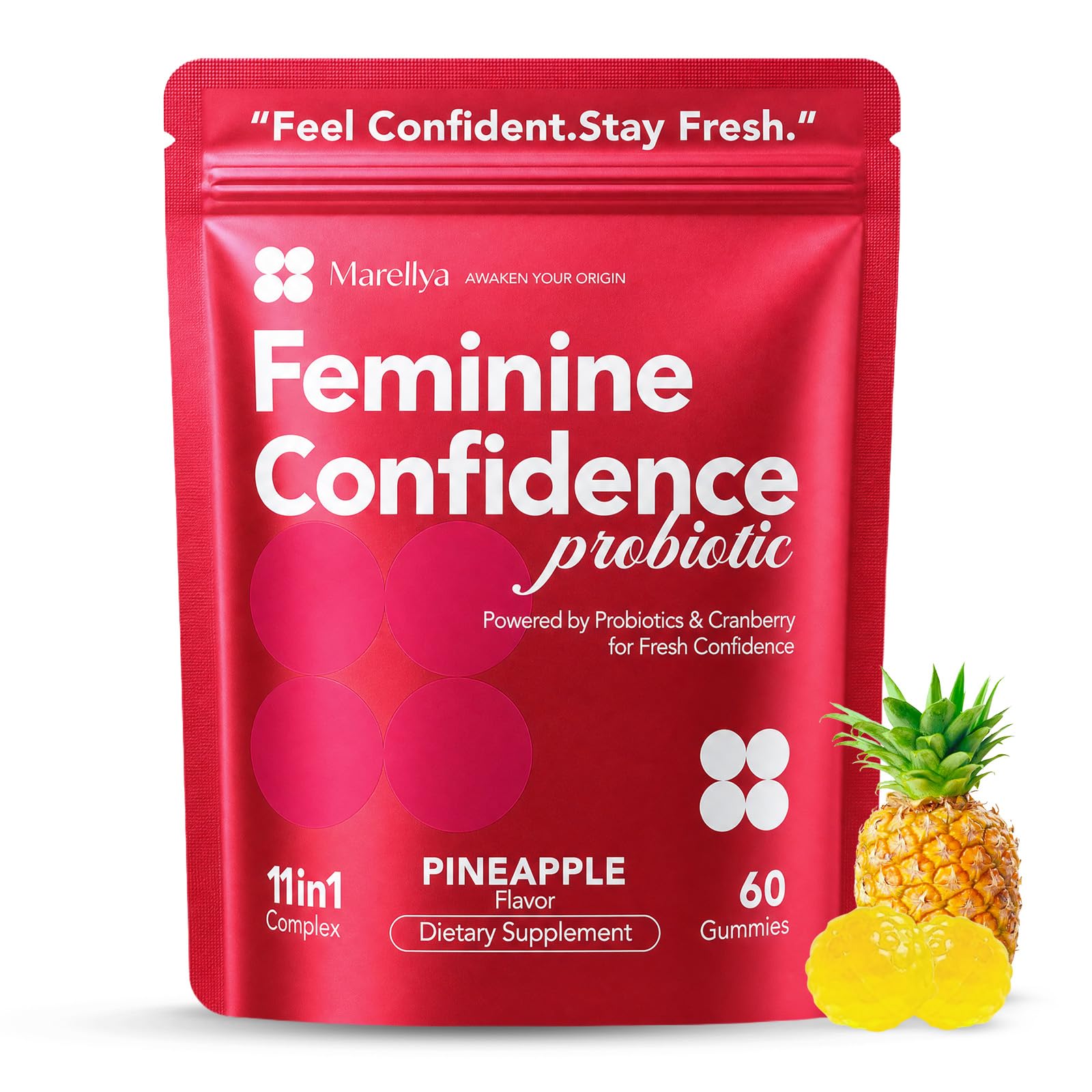 Marellya Vaginal Probiotic Gummies for Women, 60 Count