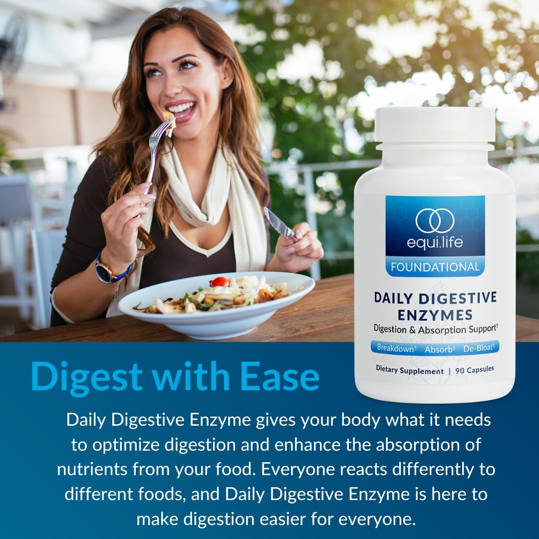 Equilife Daily Digestive Enzymes, Bromelain, Lactase & Lipase 90 Capsules