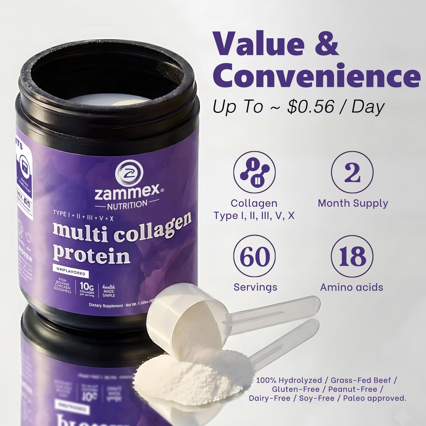 Zammex Multi Collagen Protein Powder 21