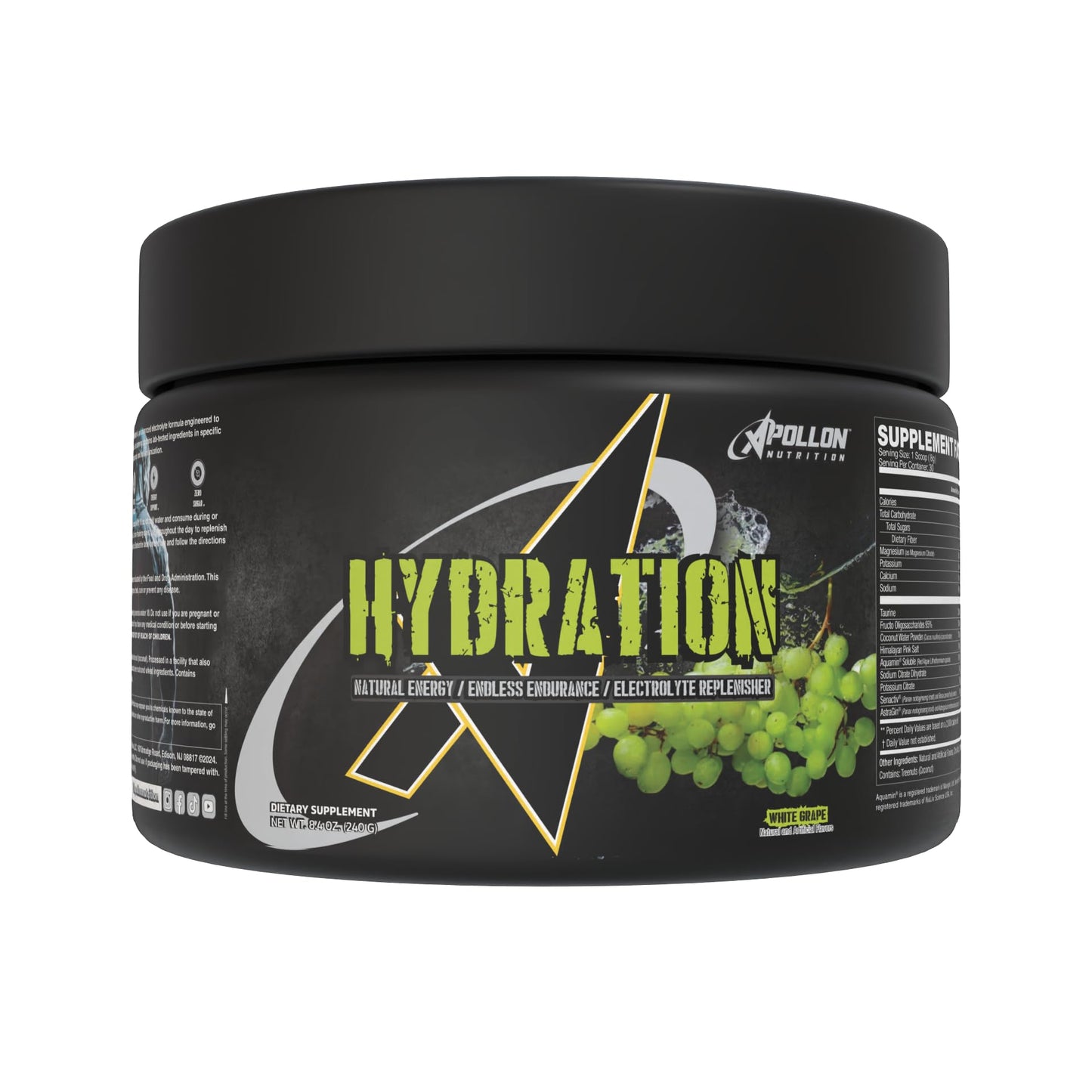 Apollon Nutrition Hydration Electrolytes – Advanced Hydration & Replenishment Drink Powder 8.5 oz