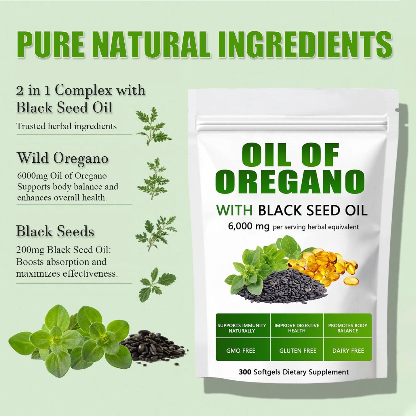ixarco Oil of Oregano with Black Seed Oil Capsules, 1 Capsule