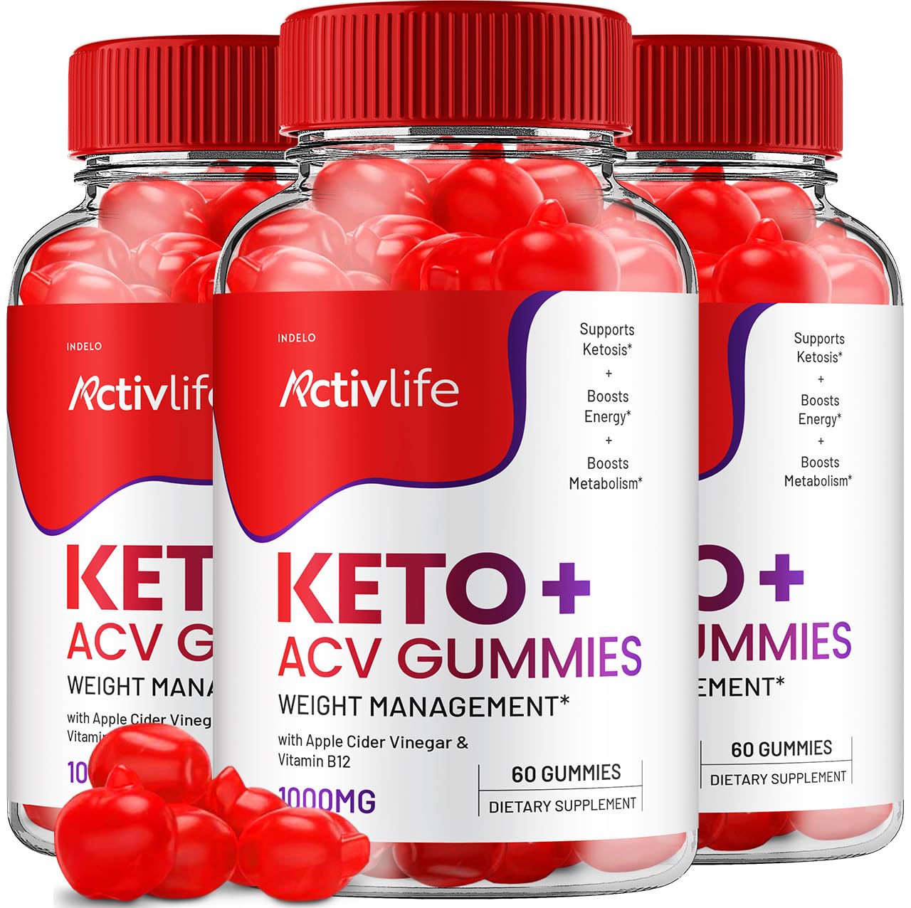 Indelo ActivLife Keto ACV Gummies 180-Count