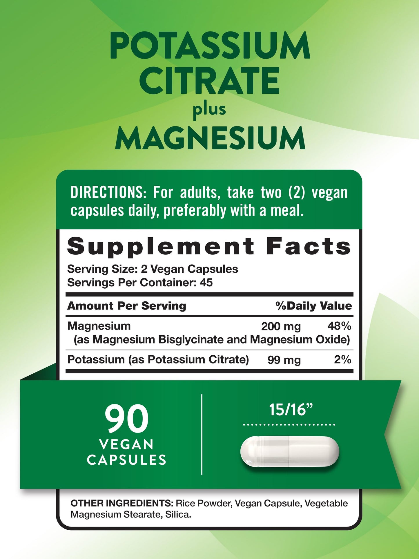 Nature's Truth Potassium Magnesium Citrate Capsules 90 Count