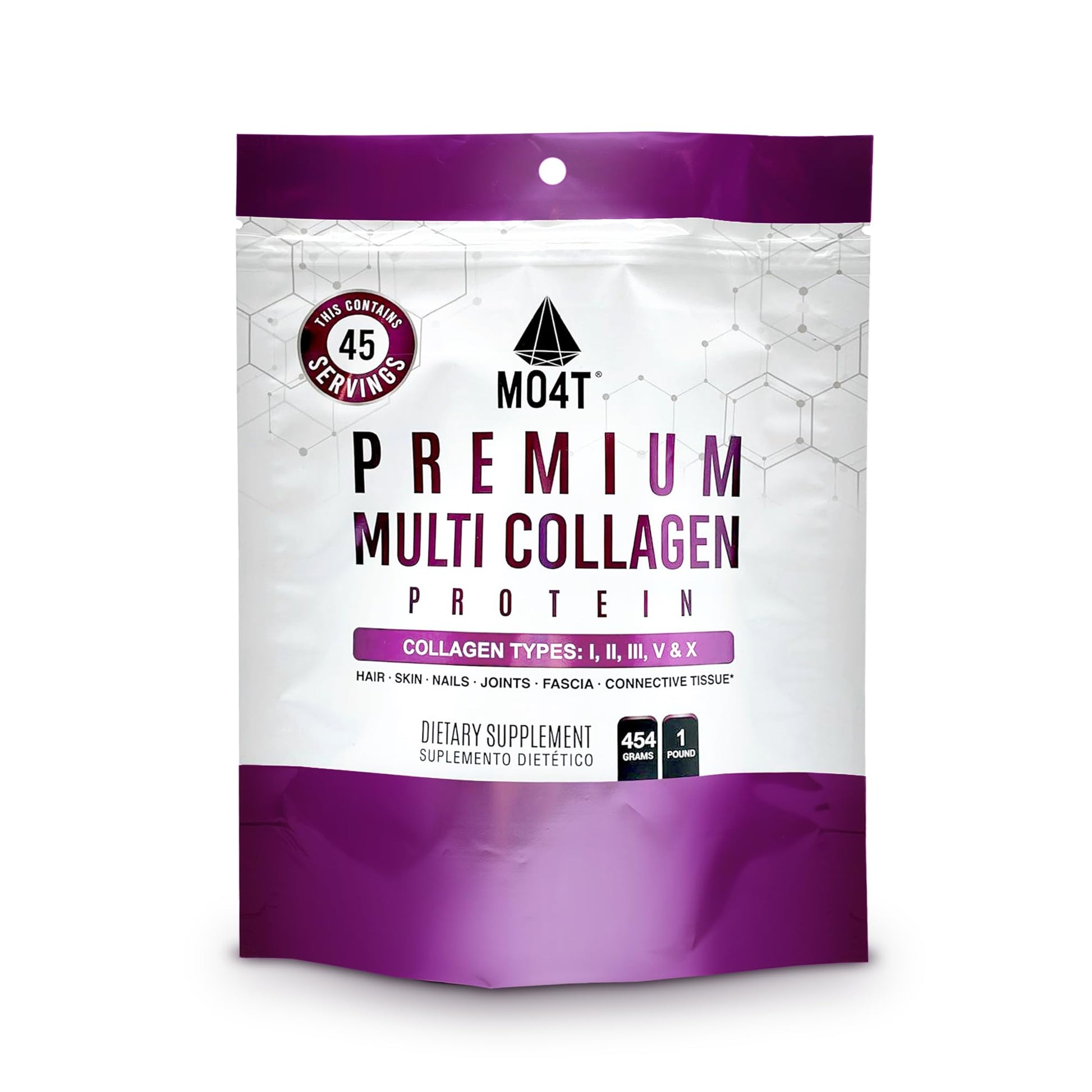 MOMOF4TRANSFORM MO4T Hydrolyzed Multi Collagen Powder 1 lb Sugar-Free, Hair, Skin & Nails, Paleo & Keto, Non-GMO