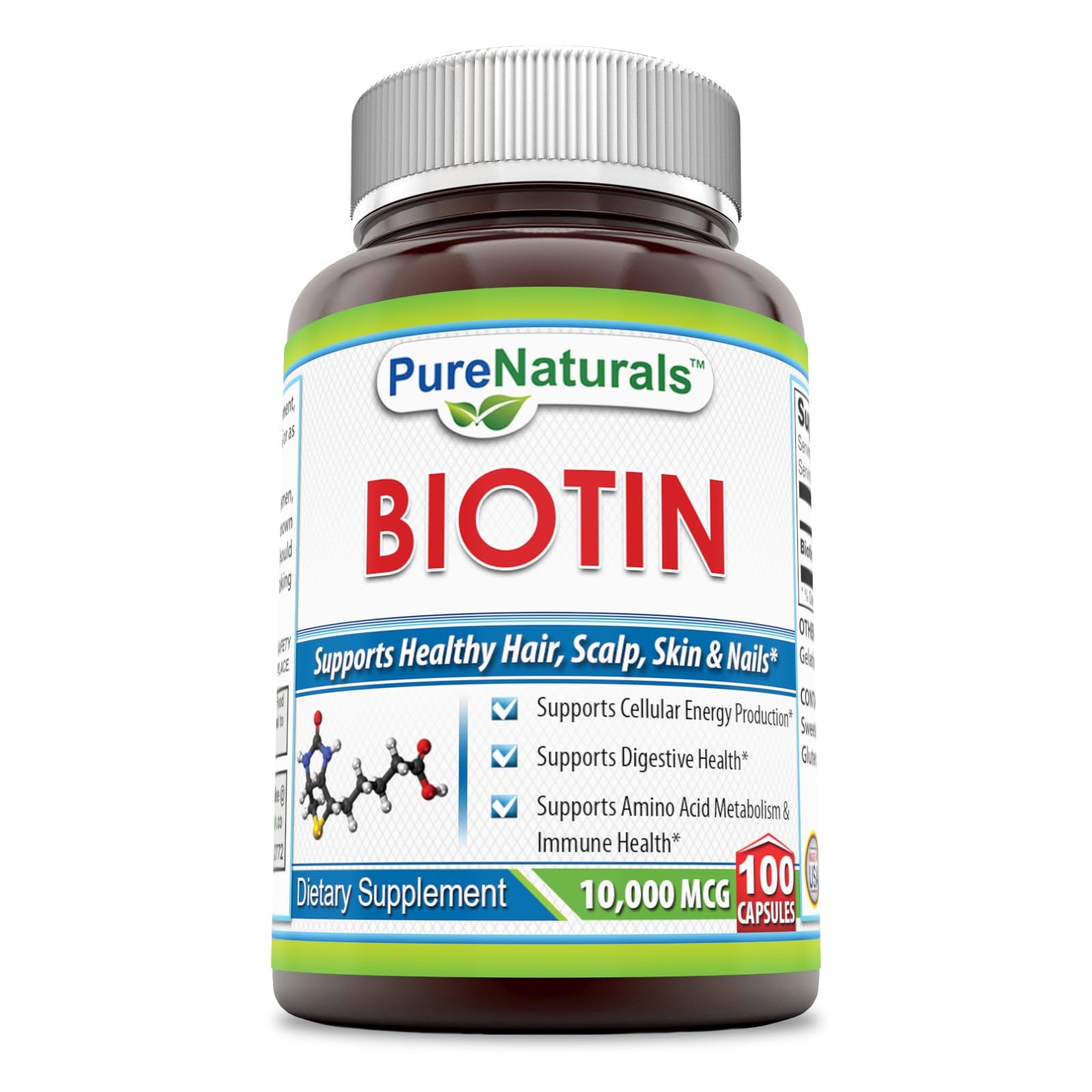 Pure Naturals Biotin 10,000 mcg Capsules, 100 Count