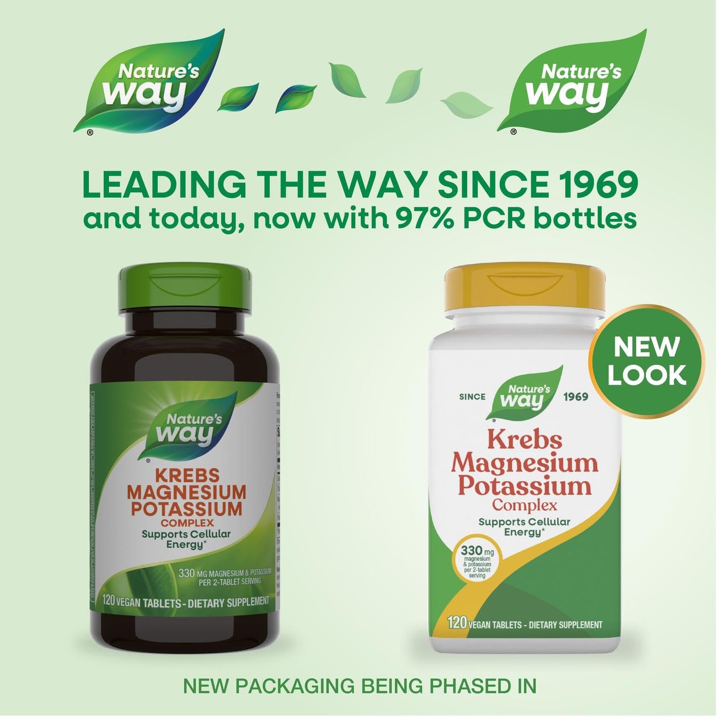Nature's Way Krebs Magnesium Potassium Complex, Cellular Energy Support with Magnesium Lysinate & Malate and Potassium Citrate Tablets 120