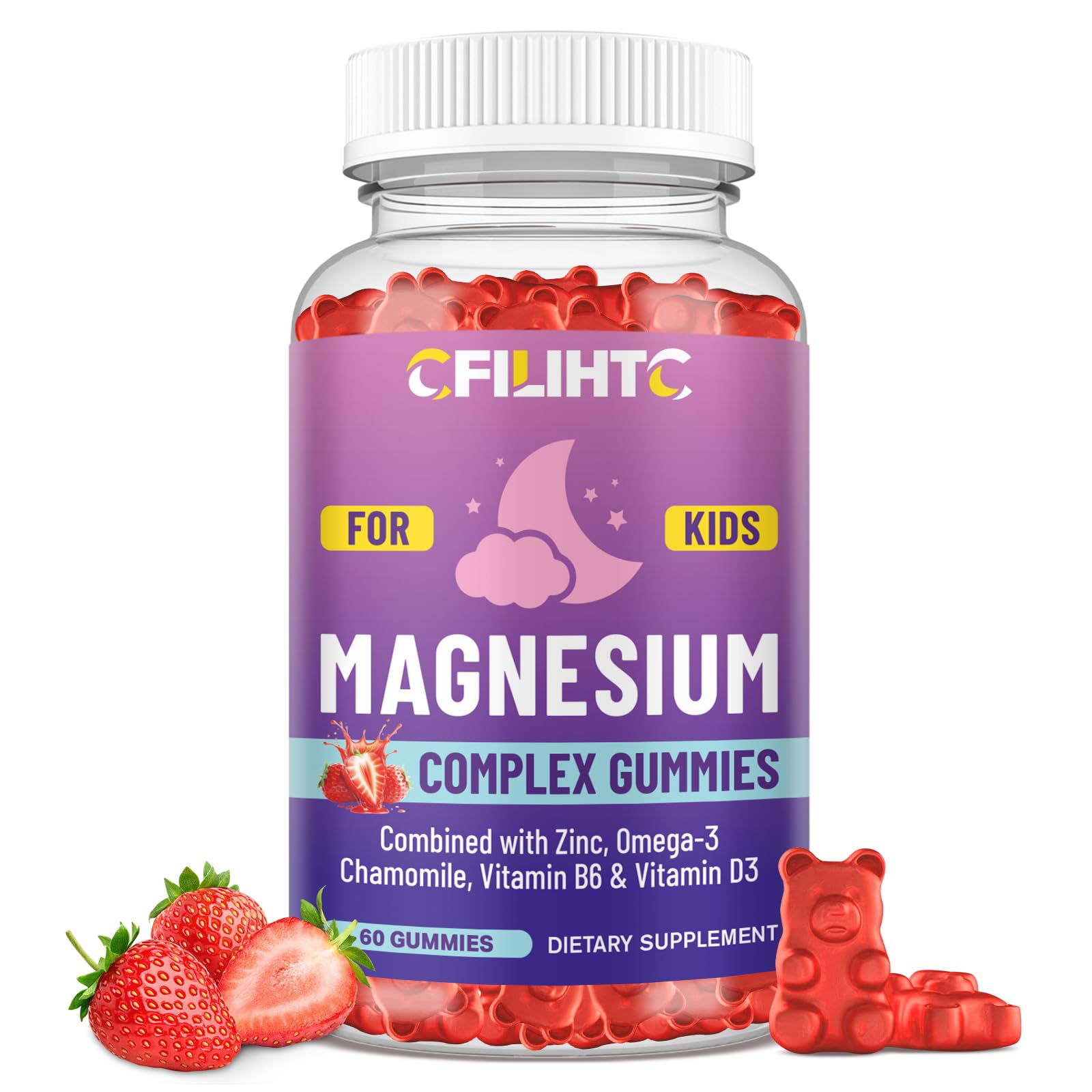 CFILIHTC Kids Magnesium Glycinate Gummies 60 Count